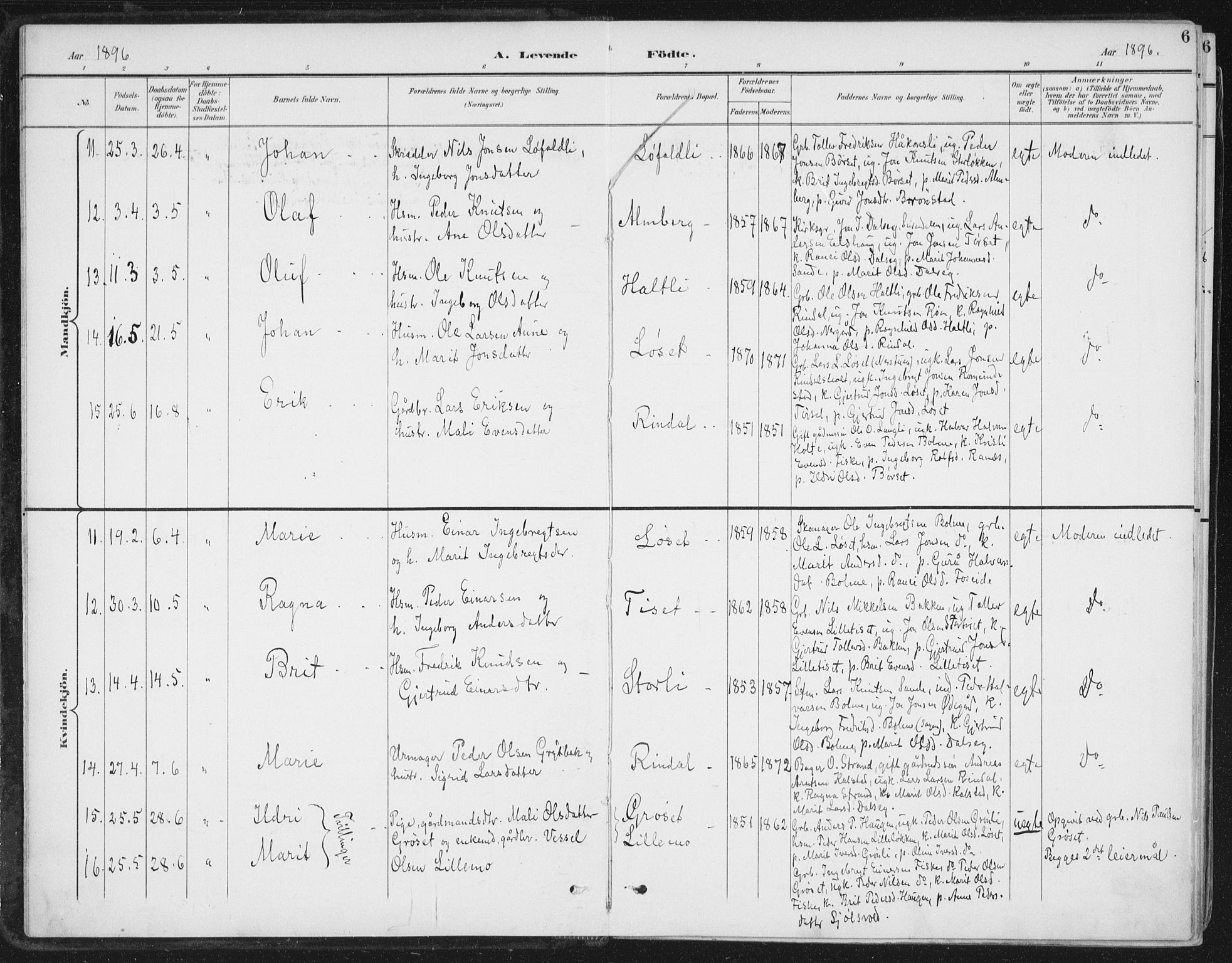 Ministerialprotokoller, klokkerbøker og fødselsregistre - Møre og Romsdal, AV/SAT-A-1454/598/L1072: Parish register (official) no. 598A06, 1896-1910, p. 6