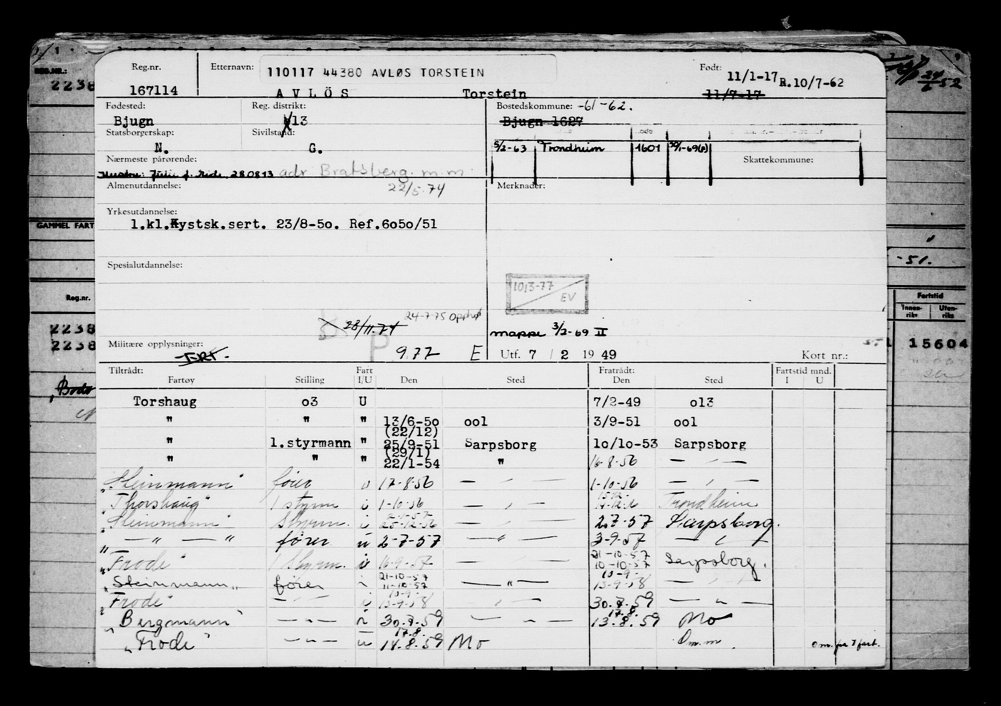 Direktoratet for sjømenn, AV/RA-S-3545/G/Gb/L0145: Hovedkort, 1917, p. 186