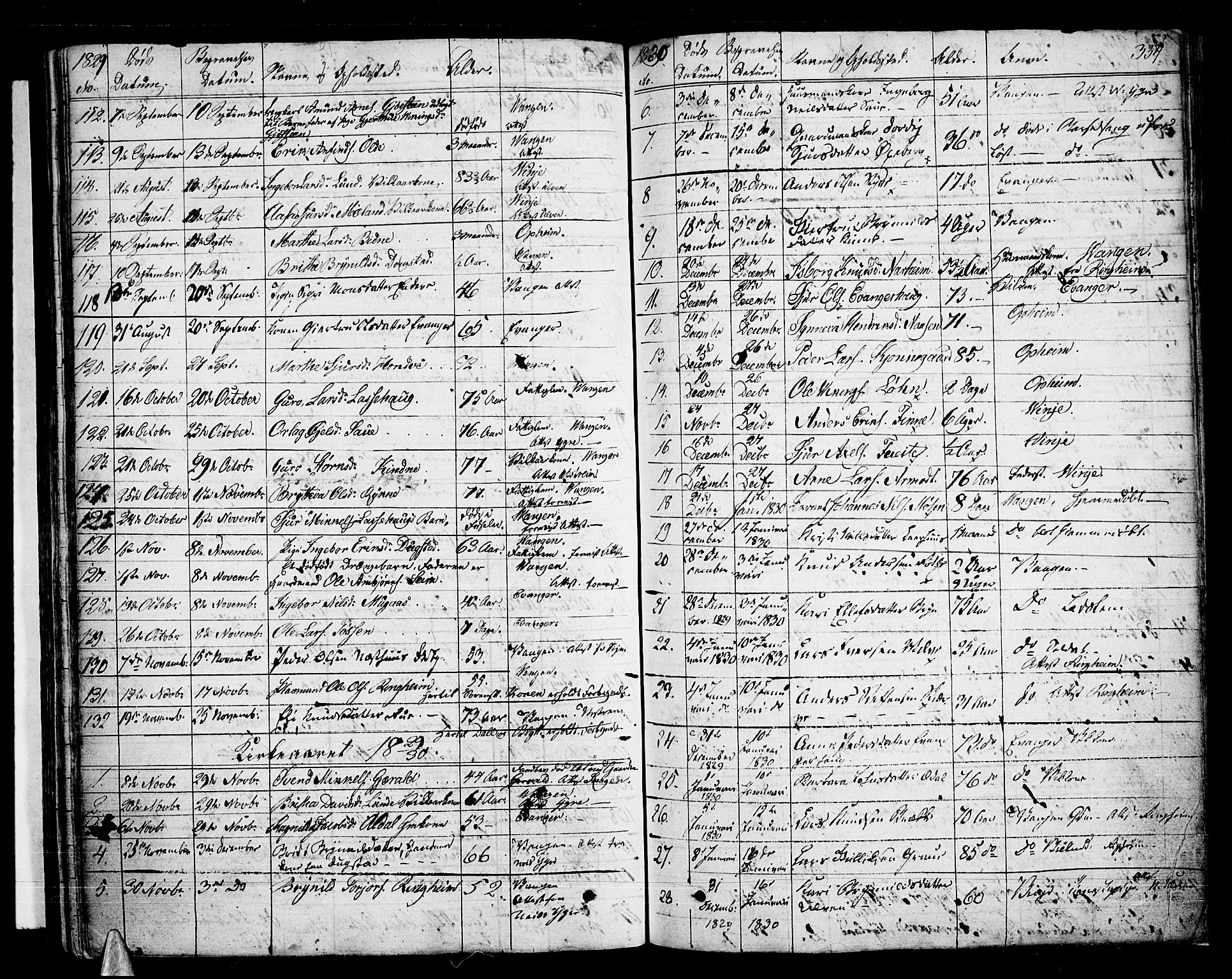 Voss sokneprestembete, AV/SAB-A-79001/H/Haa: Parish register (official) no. A 12, 1823-1837, p. 334