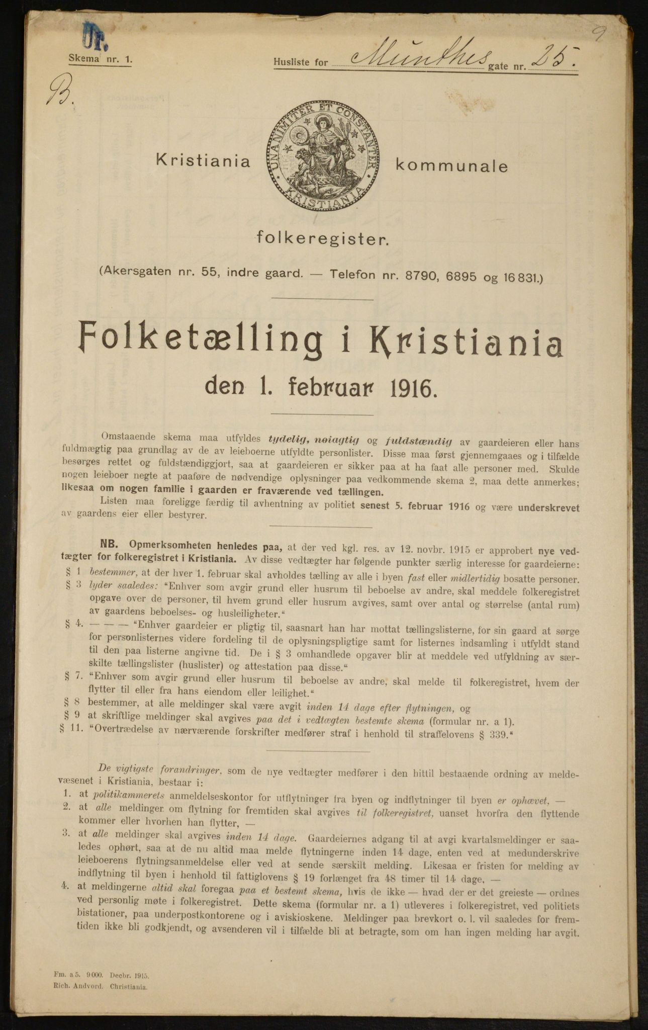 OBA, Municipal Census 1916 for Kristiania, 1916, p. 69801