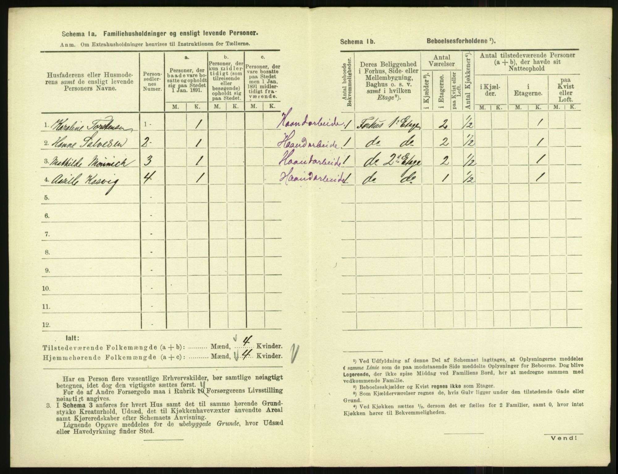 RA, 1891 census for 1001 Kristiansand, 1891, p. 2653