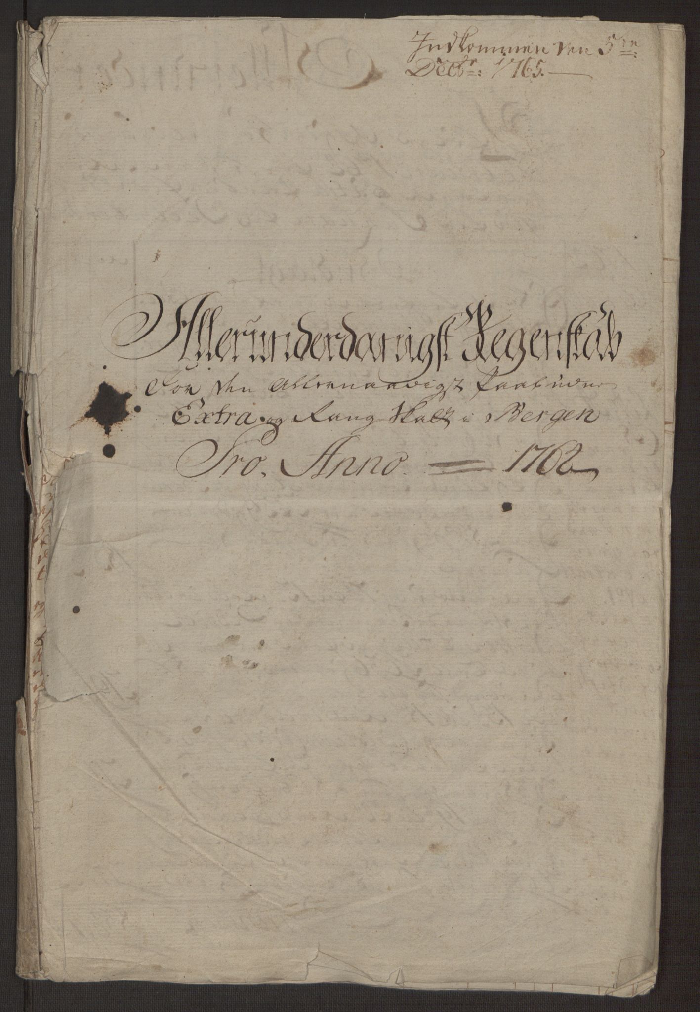 Rentekammeret inntil 1814, Reviderte regnskaper, Byregnskaper, AV/RA-EA-4066/R/Rp/L0367/0001: [P21] Kontribusjonsregnskap / Ekstraskatt, 1764, p. 11