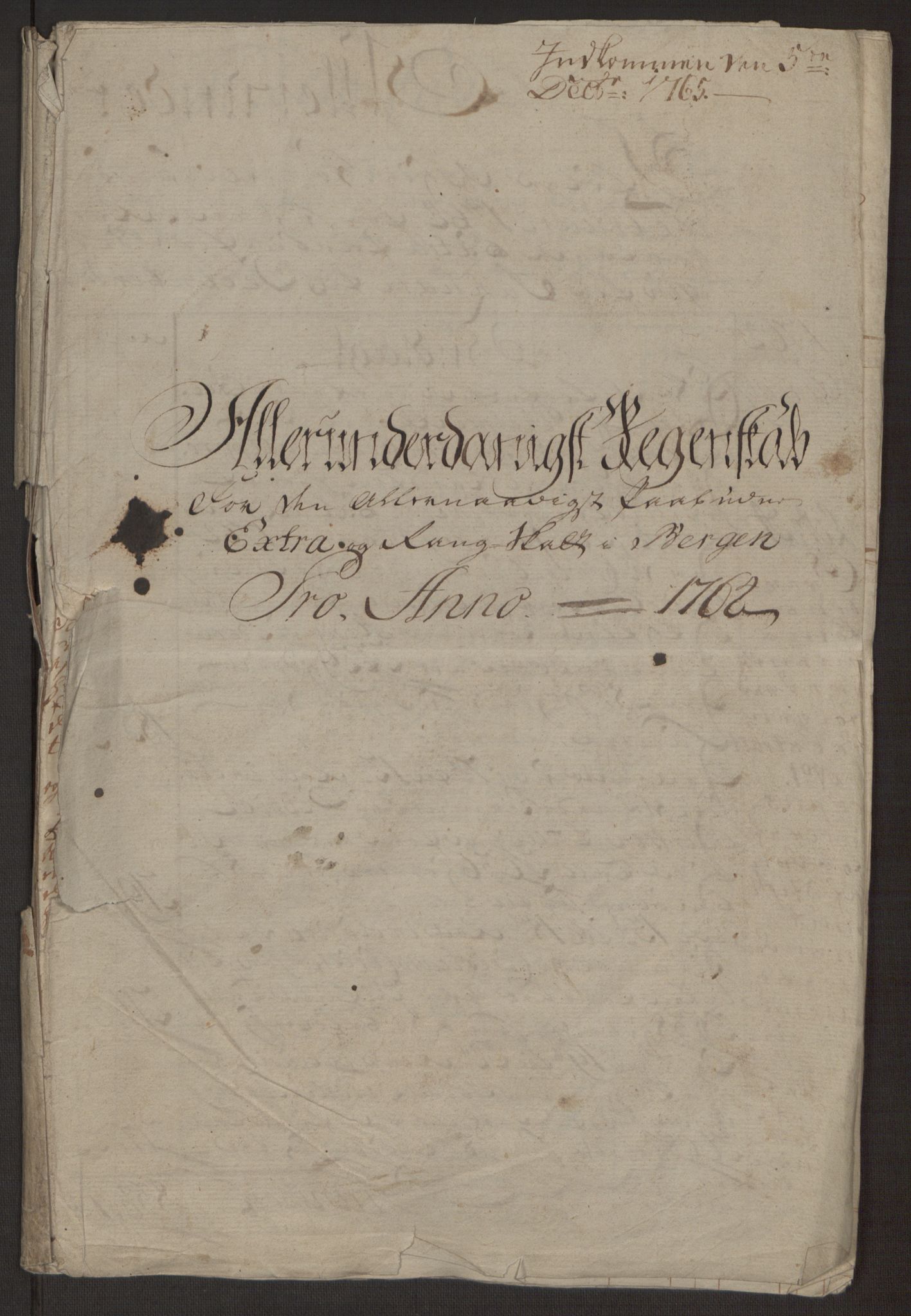 Rentekammeret inntil 1814, Reviderte regnskaper, Byregnskaper, RA/EA-4066/R/Rp/L0367/0001: [P21] Kontribusjonsregnskap / Ekstraskatt, 1764, p. 11