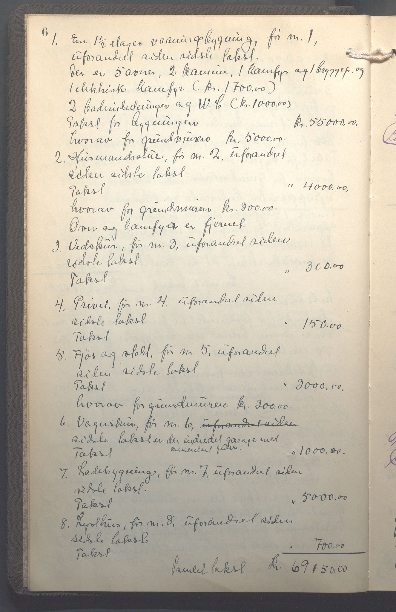 Lensmennene i Aker, OBA/A-10133/F/Fb/L0003: Branntakstprotokoll, 1929-1931, p. 6