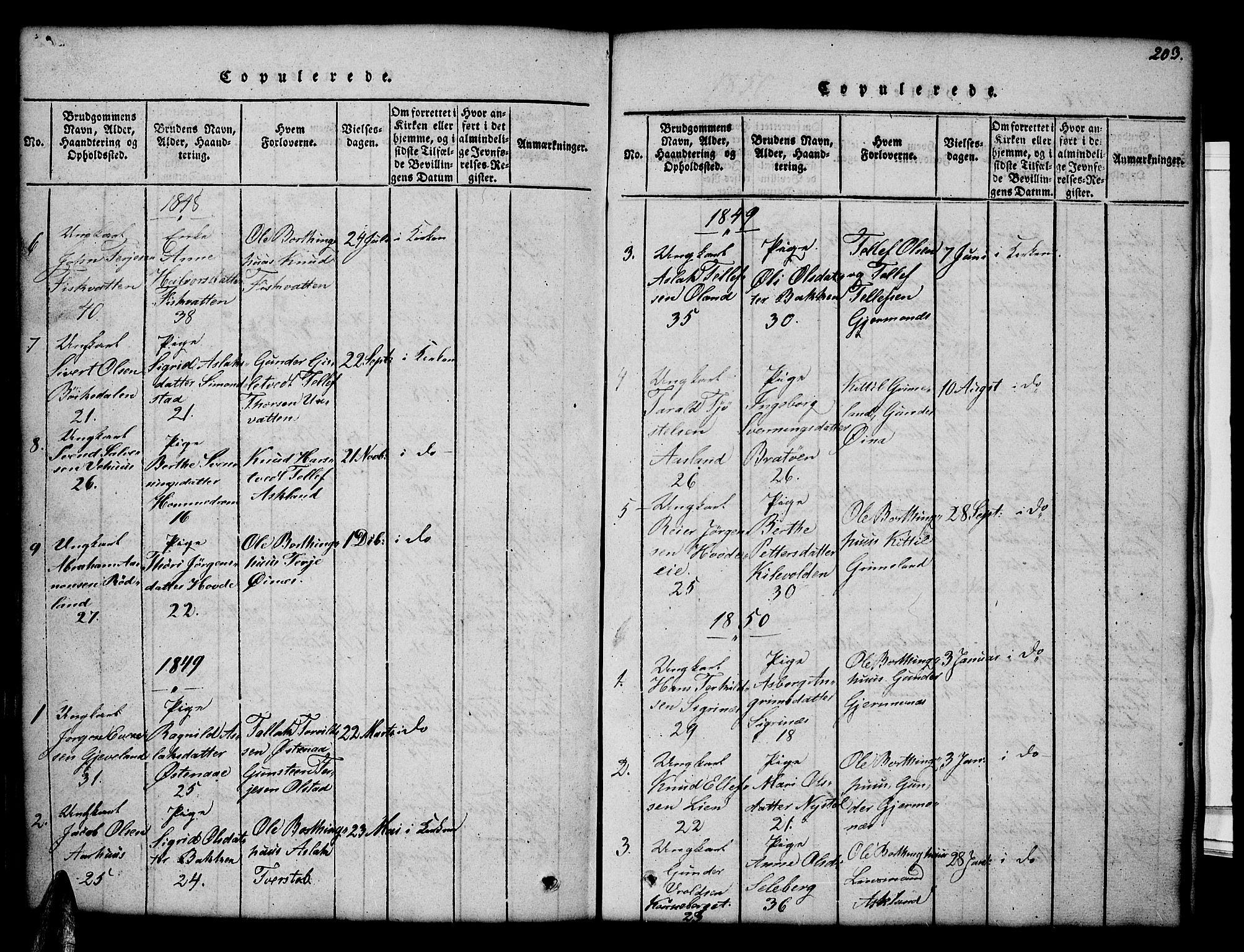 Åmli sokneprestkontor, AV/SAK-1111-0050/F/Fb/Fbc/L0001: Parish register (copy) no. B 1, 1816-1867, p. 203