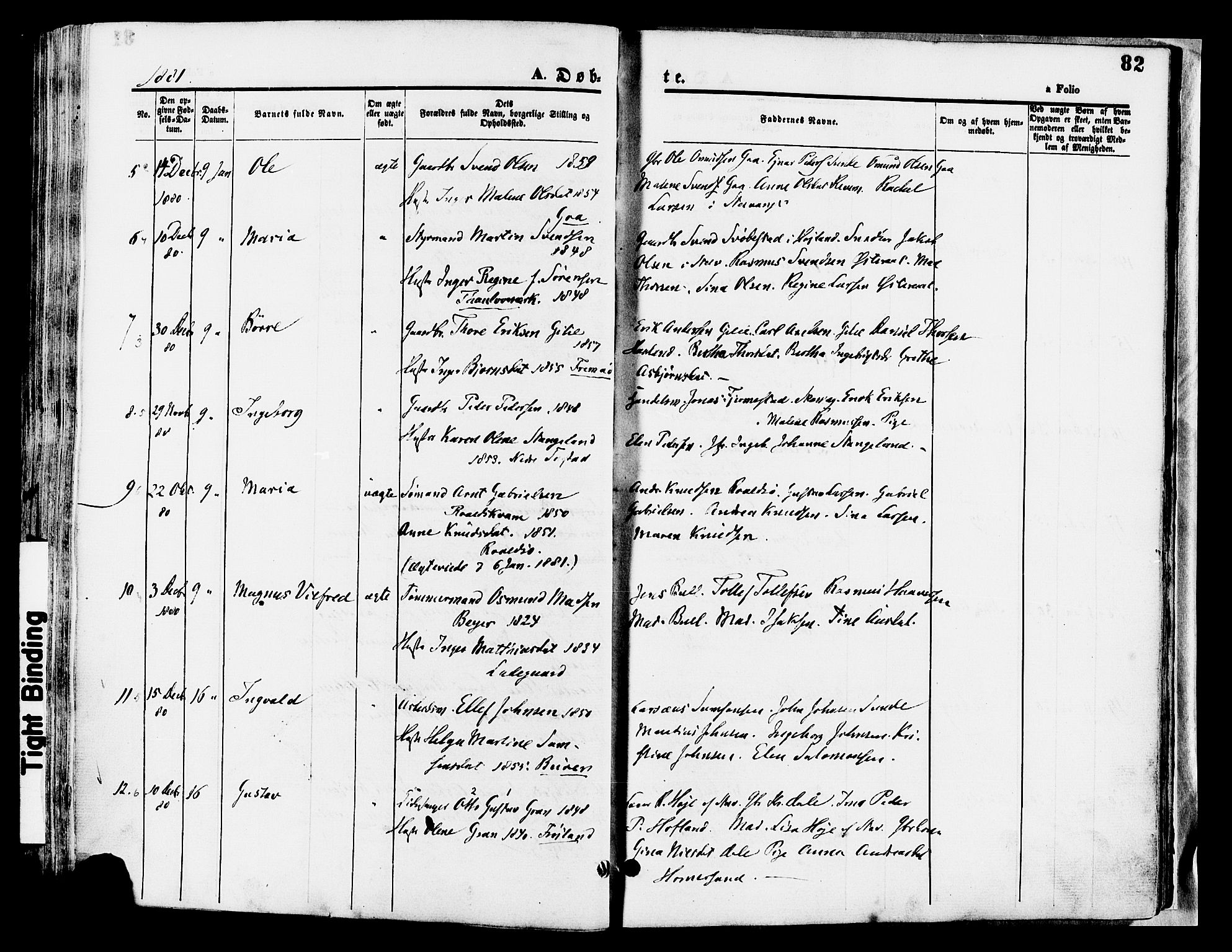 Hetland sokneprestkontor, AV/SAST-A-101826/30/30BA/L0008: Parish register (official) no. A 8, 1877-1884, p. 82