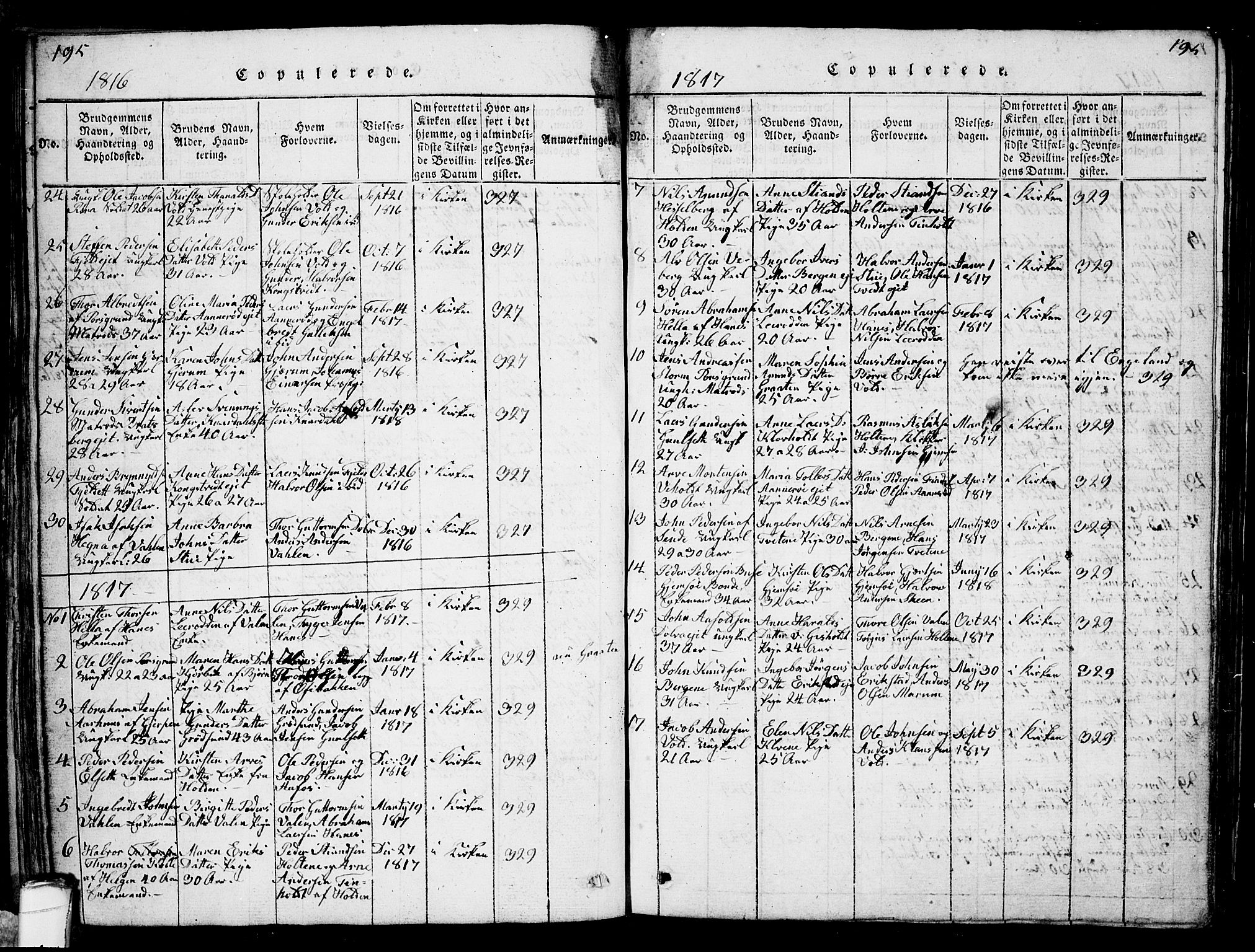 Solum kirkebøker, SAKO/A-306/G/Ga/L0001: Parish register (copy) no. I 1, 1814-1833, p. 195
