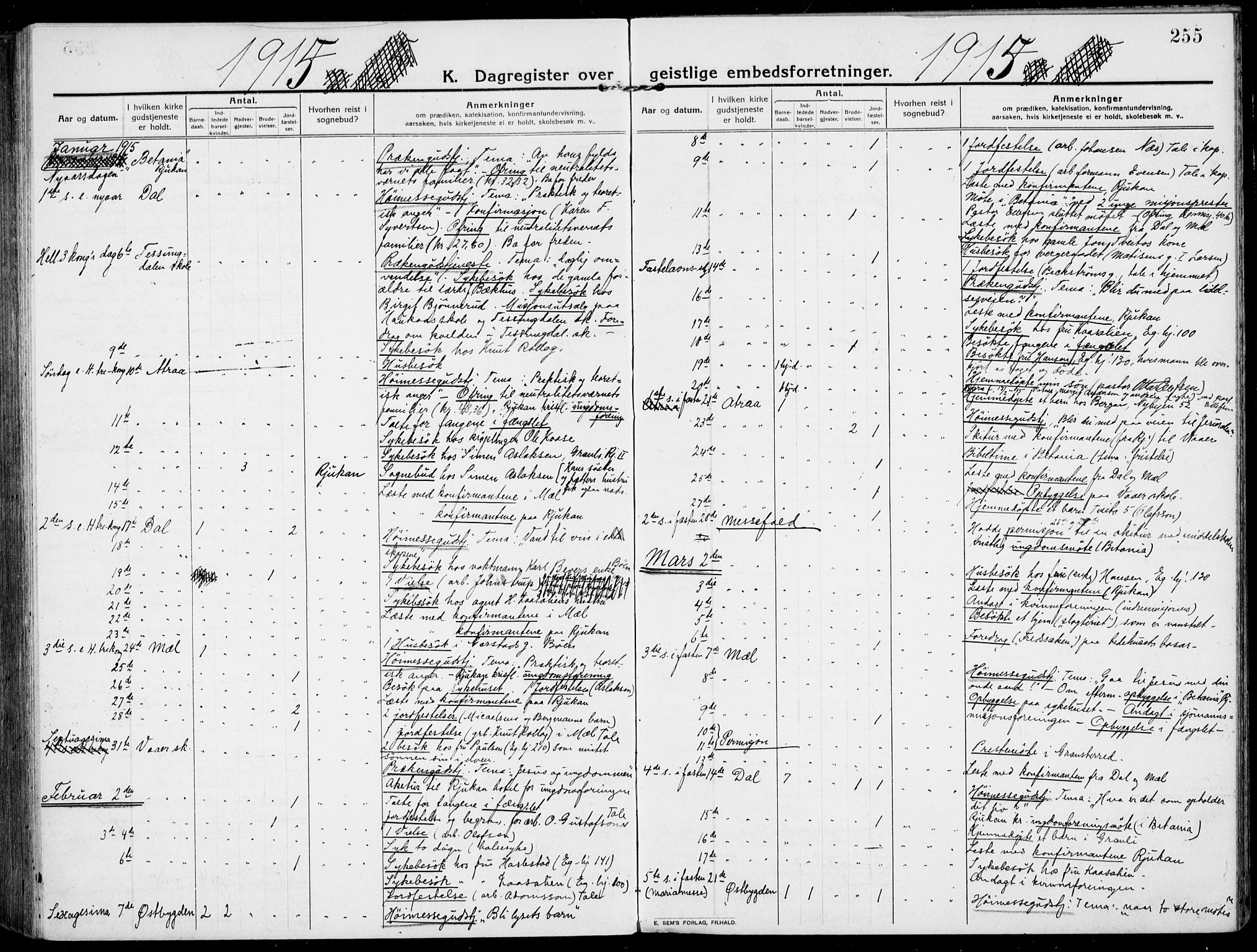 Rjukan kirkebøker, SAKO/A-294/F/Fa/L0002: Parish register (official) no. 2, 1912-1917, p. 255