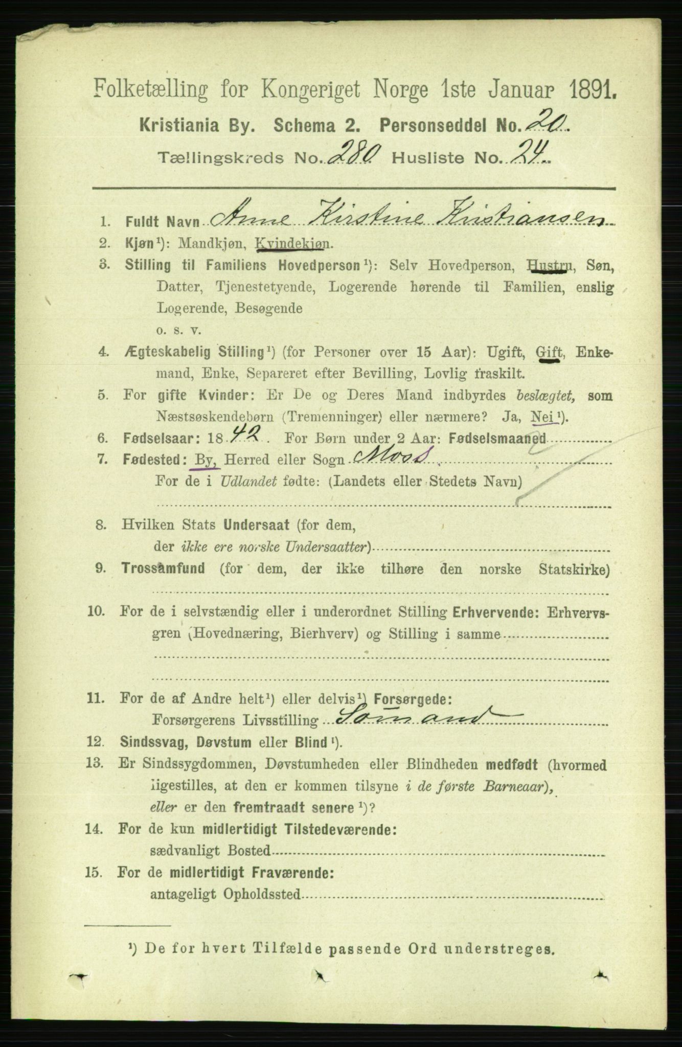 RA, 1891 census for 0301 Kristiania, 1891, p. 170719