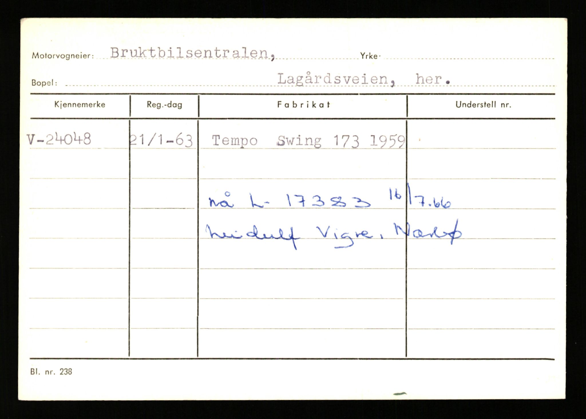 Stavanger trafikkstasjon, SAST/A-101942/0/G/L0005: Registreringsnummer: 23000 - 34245, 1930-1971, p. 273