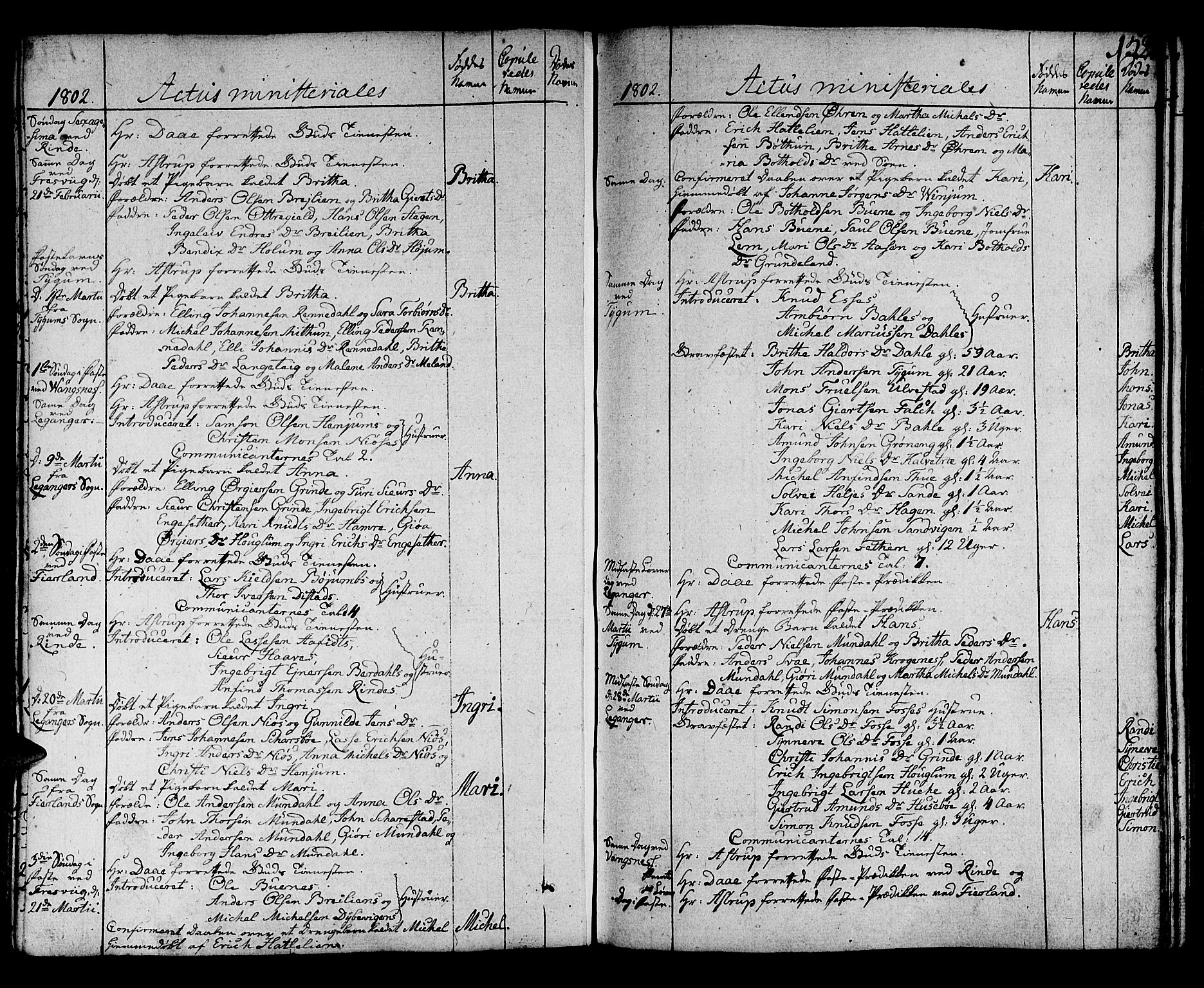 Leikanger sokneprestembete, AV/SAB-A-81001/H/Haa/Haaa/L0005: Parish register (official) no. A 5, 1792-1809, p. 152