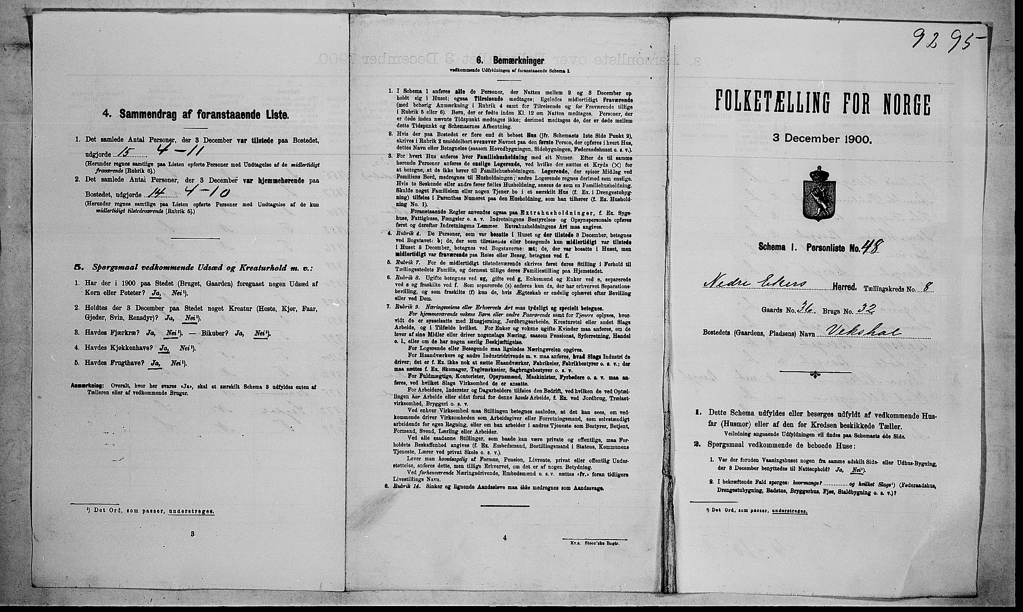 RA, 1900 census for Nedre Eiker, 1900, p. 1091
