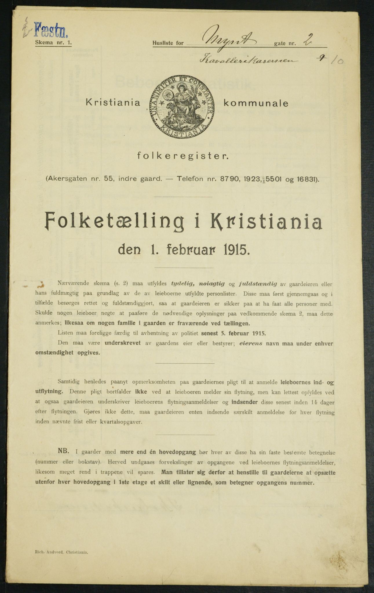 OBA, Municipal Census 1915 for Kristiania, 1915, p. 67772