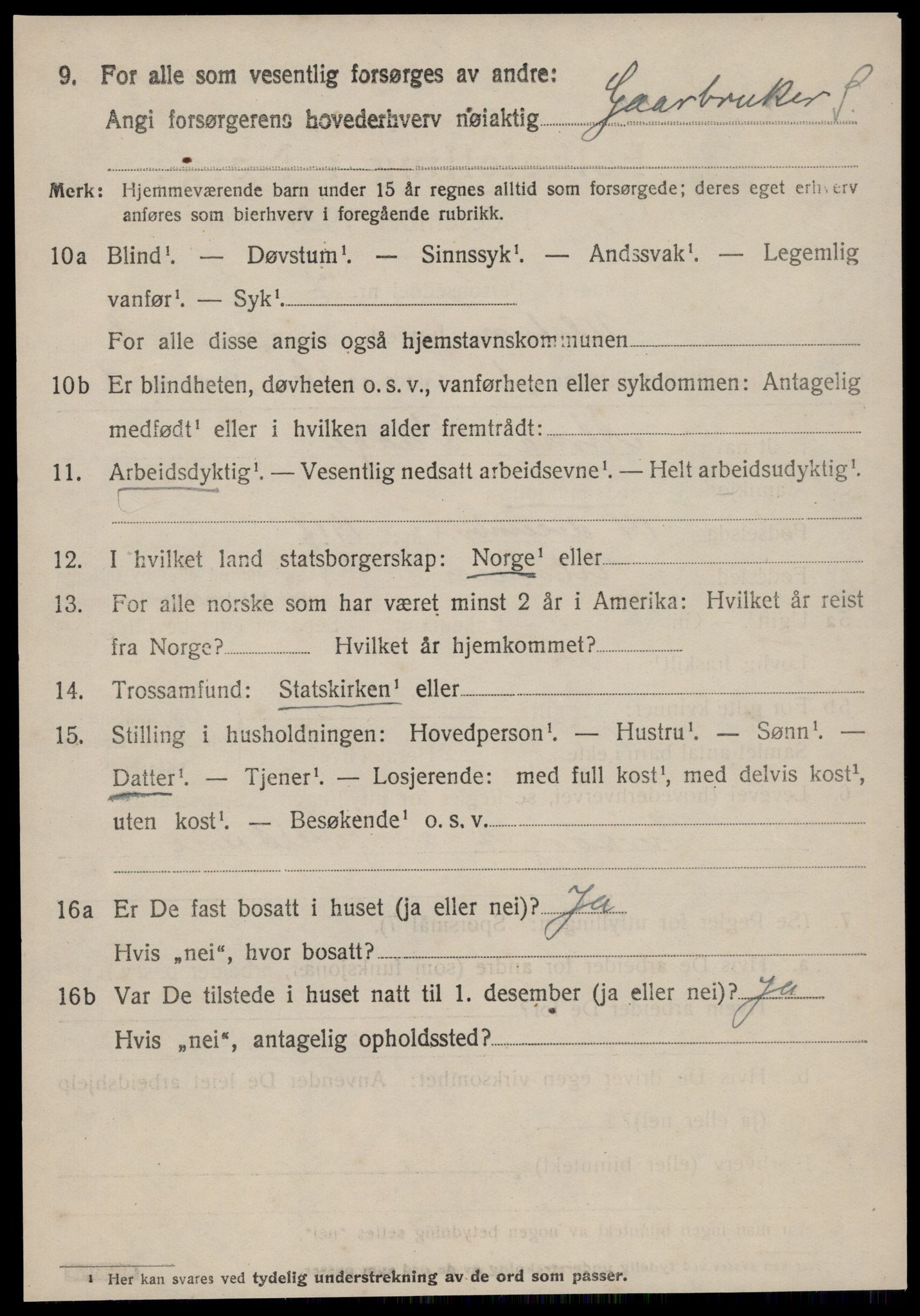 SAT, 1920 census for Ulstein, 1920, p. 4565