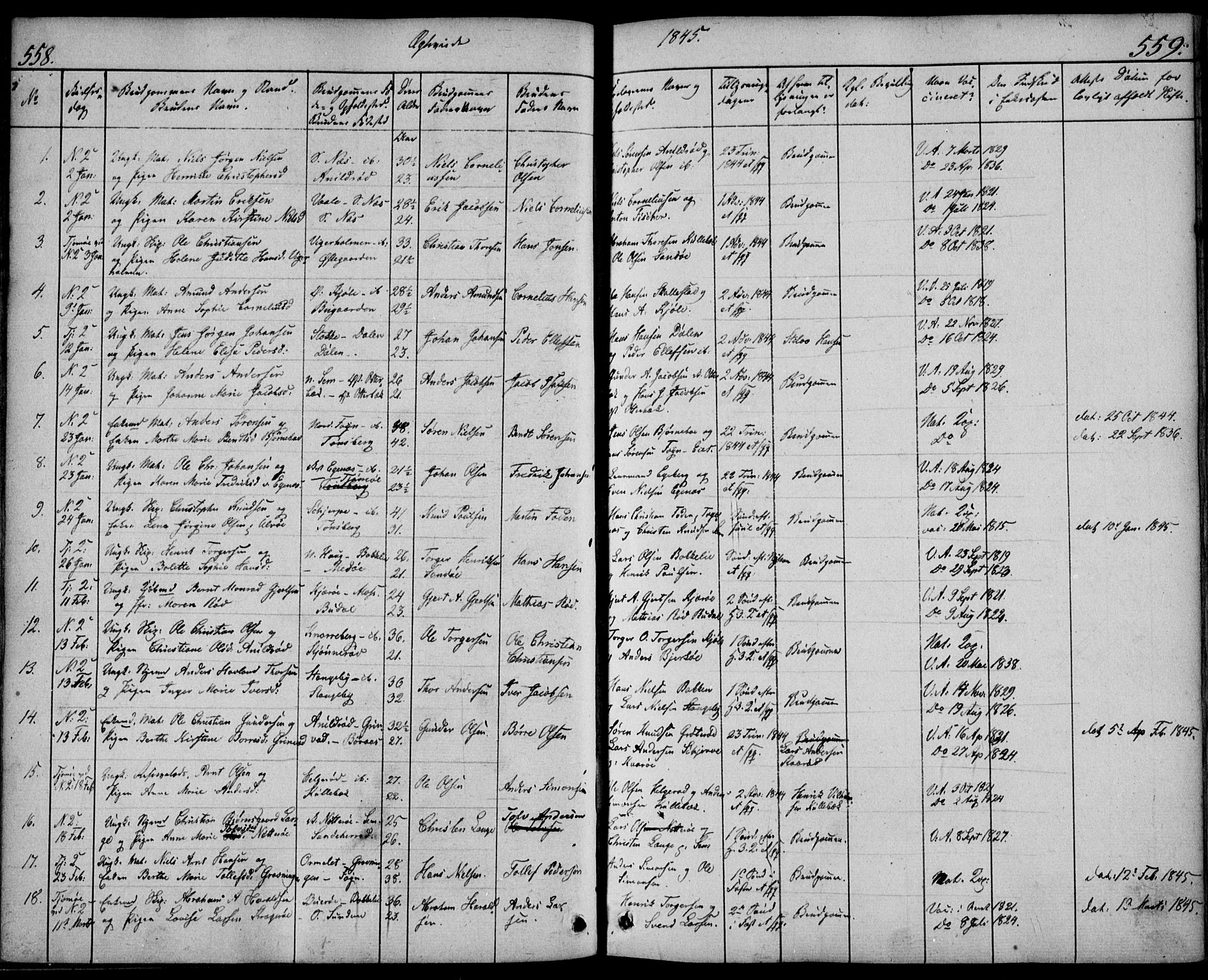 Nøtterøy kirkebøker, AV/SAKO-A-354/F/Fa/L0005: Parish register (official) no. I 5, 1839-1852, p. 558-559