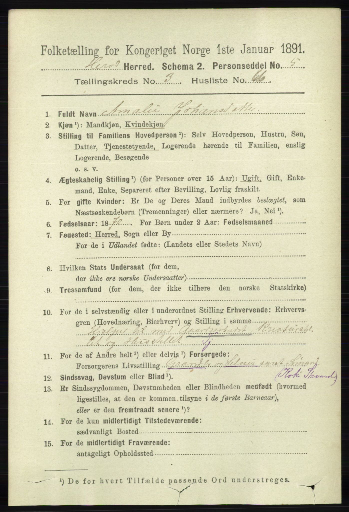 RA, 1891 census for 1039 Herad, 1891, p. 1338