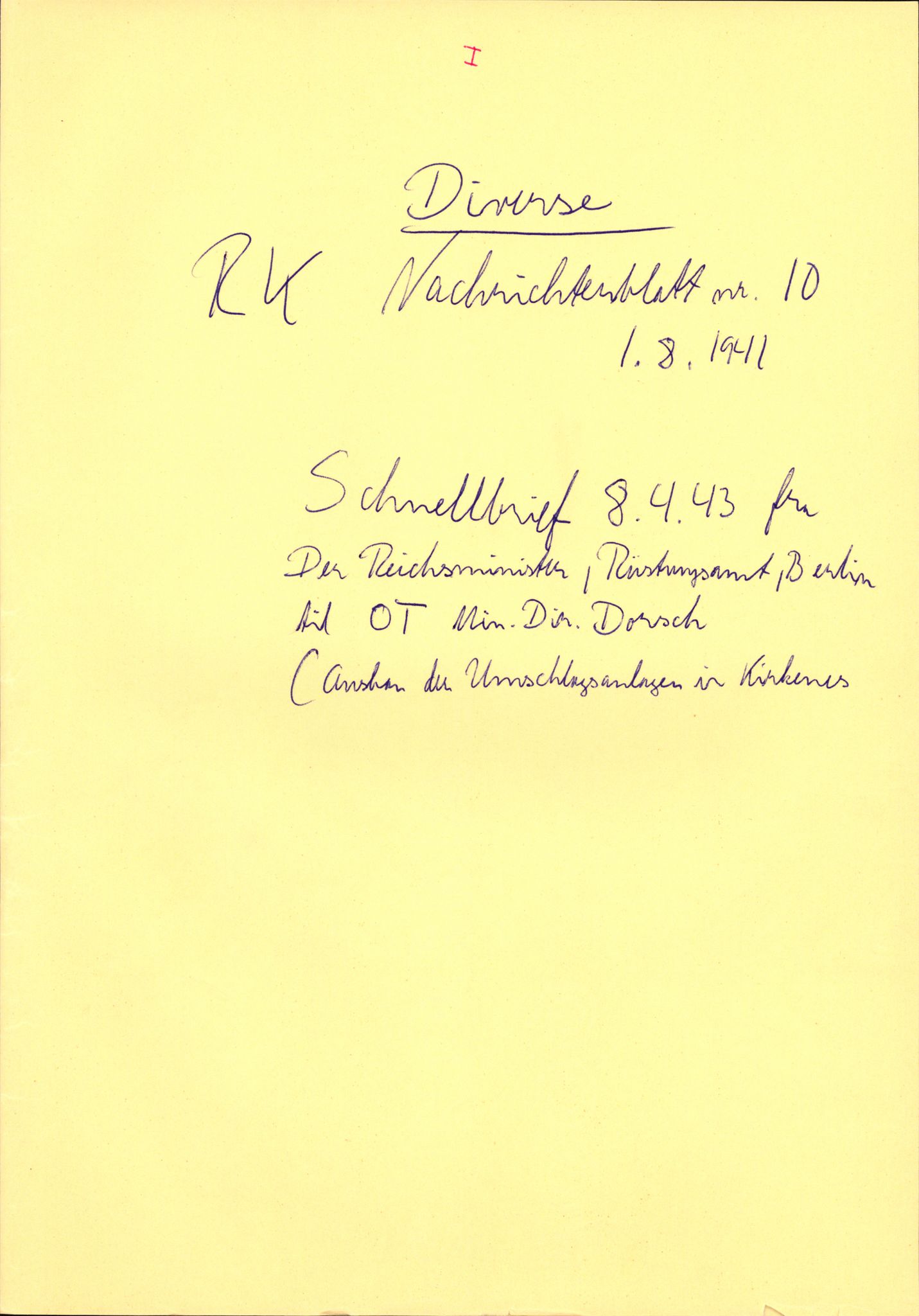Forsvarets Overkommando. 2 kontor. Arkiv 11.4. Spredte tyske arkivsaker, AV/RA-RAFA-7031/D/Dar/Darb/L0002: Reichskommissariat, 1940-1945, p. 2