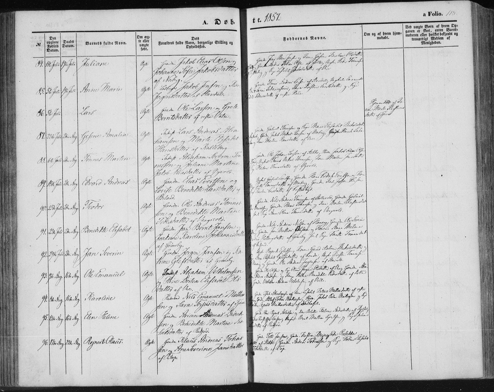 Lista sokneprestkontor, AV/SAK-1111-0027/F/Fa/L0010: Parish register (official) no. A 10, 1846-1861, p. 118