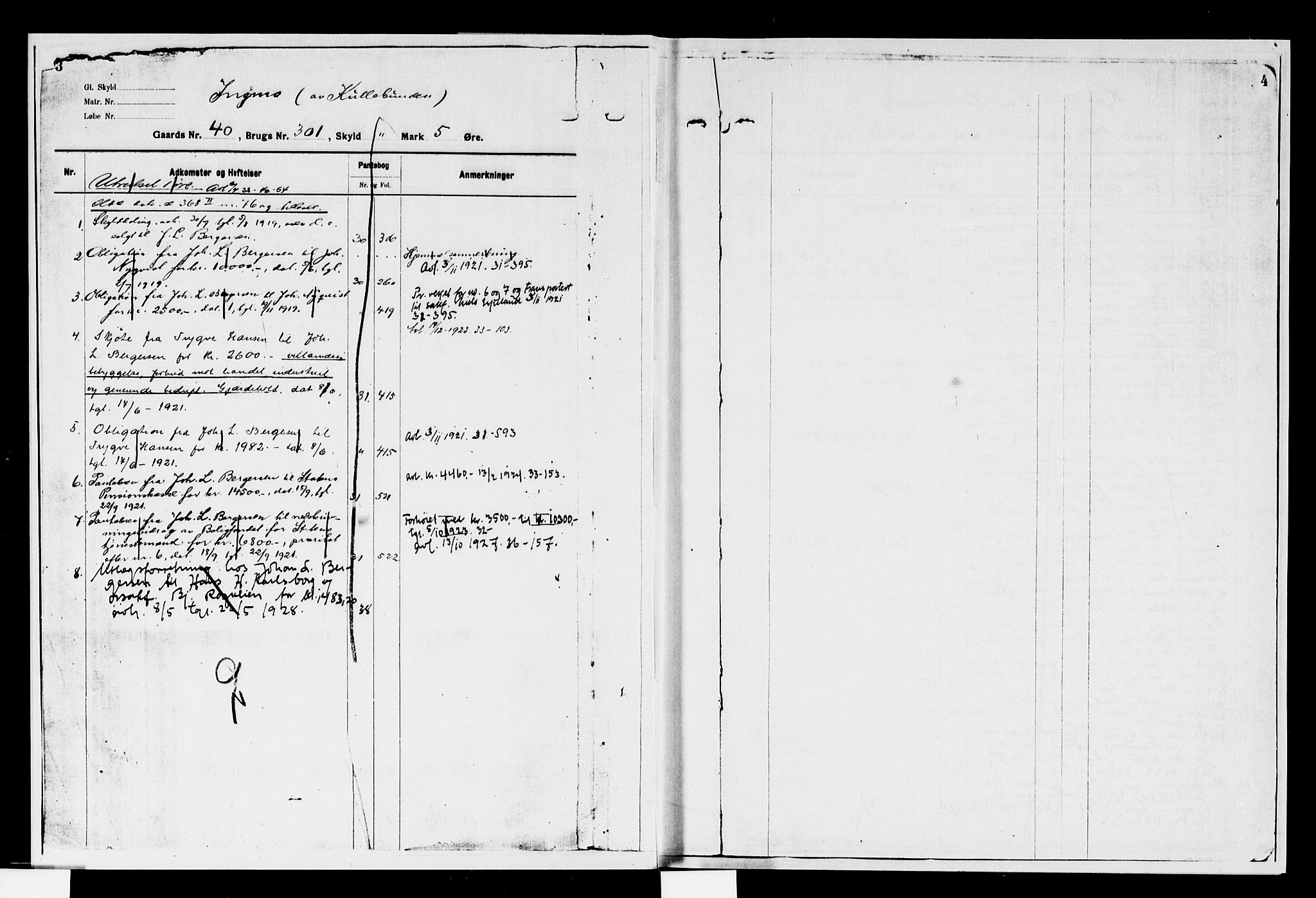 Follo sorenskriveri, SAO/A-10274/G/Gb/Gbe/L0005a: Mortgage register no. V 5a, 1919-1938, p. 3-4