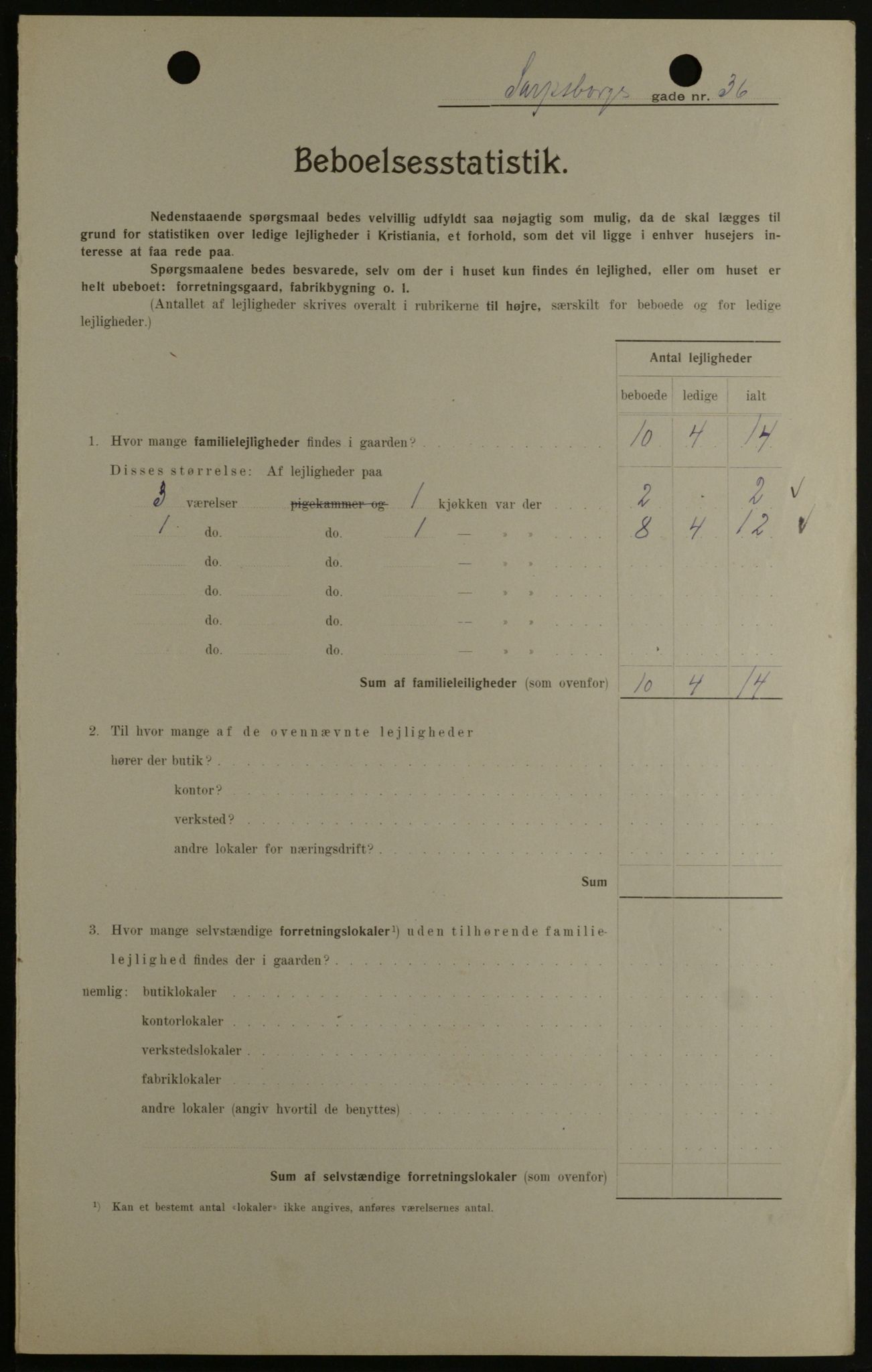 OBA, Municipal Census 1908 for Kristiania, 1908, p. 80405