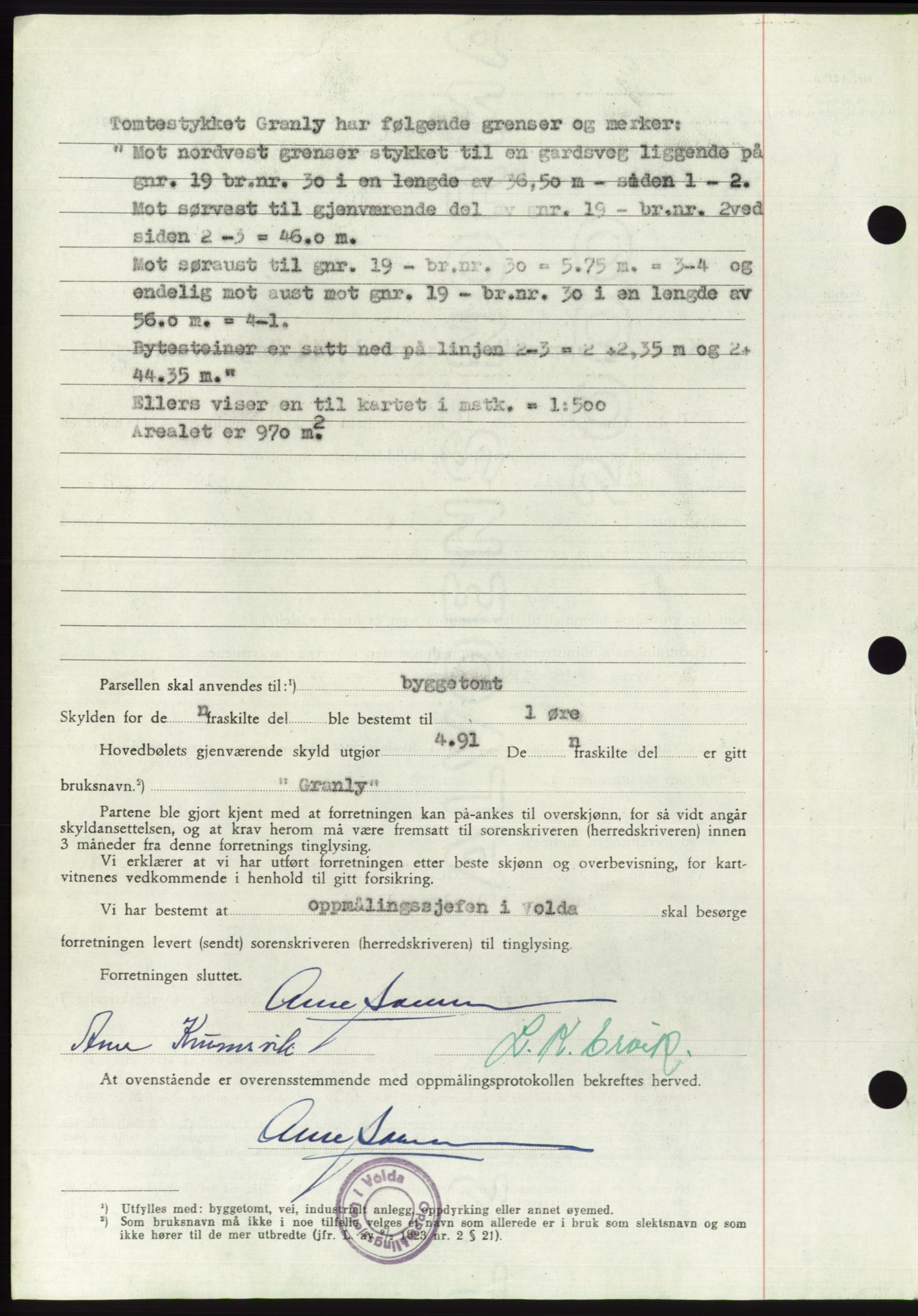 Søre Sunnmøre sorenskriveri, AV/SAT-A-4122/1/2/2C/L0090: Mortgage book no. 16A, 1951-1951, Diary no: : 2181/1951