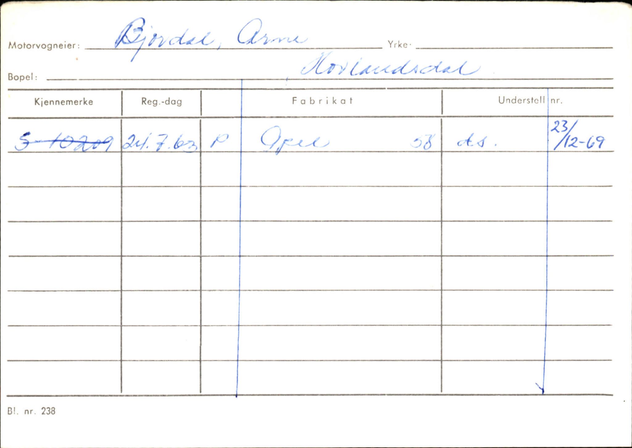 Statens vegvesen, Sogn og Fjordane vegkontor, SAB/A-5301/4/F/L0125: Eigarregister Sogndal V-Å. Aurland A-Å. Fjaler A-N, 1945-1975, p. 1424