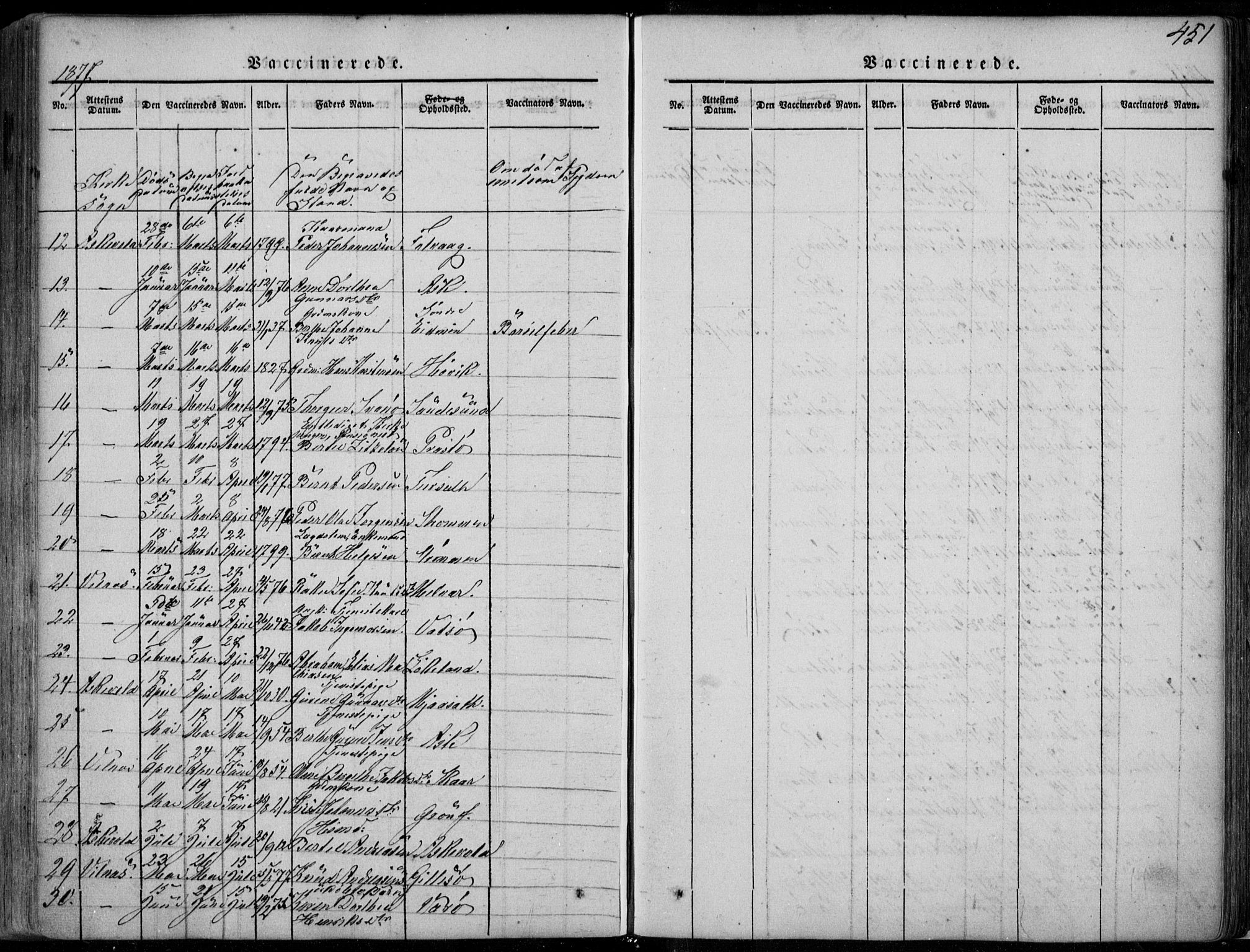 Askvoll sokneprestembete, SAB/A-79501/H/Haa/Haaa/L0011/0002: Parish register (official) no. A 11 II, 1845-1878, p. 451