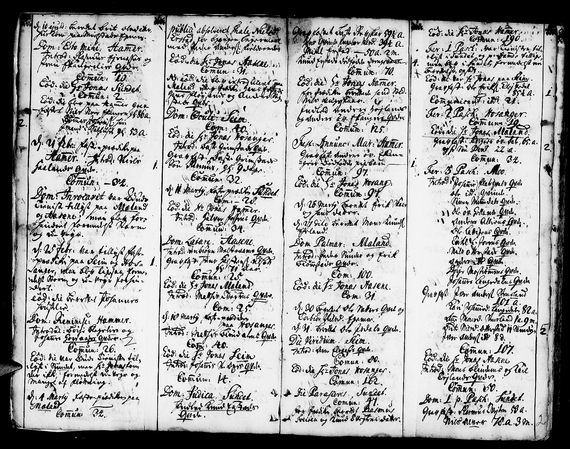 Hamre sokneprestembete, AV/SAB-A-75501/H/Ha/Haa/Haaa/L0005: Parish register (official) no. A 5, 1732-1750, p. 4