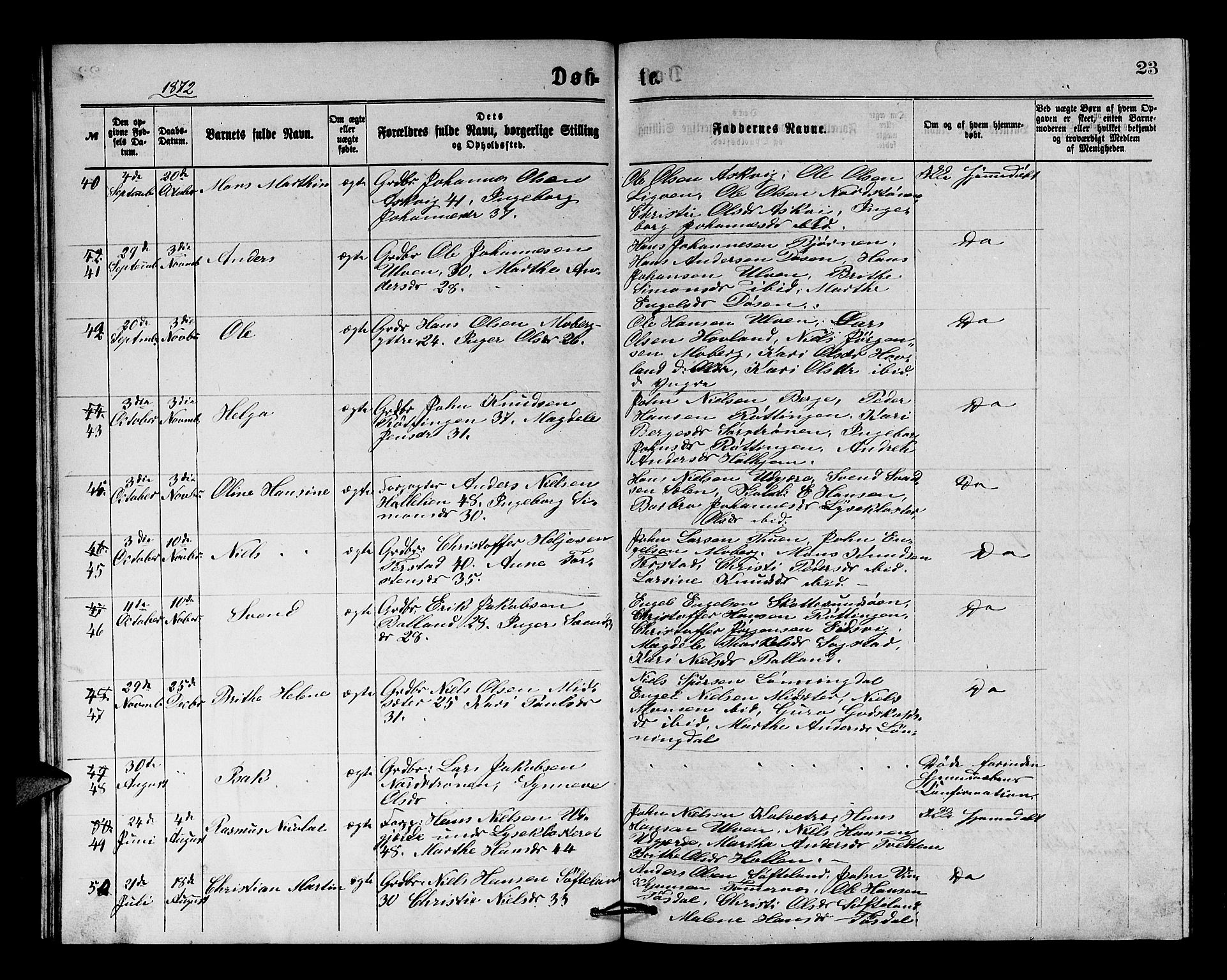 Os sokneprestembete, SAB/A-99929: Parish register (copy) no. A 1, 1869-1879, p. 23