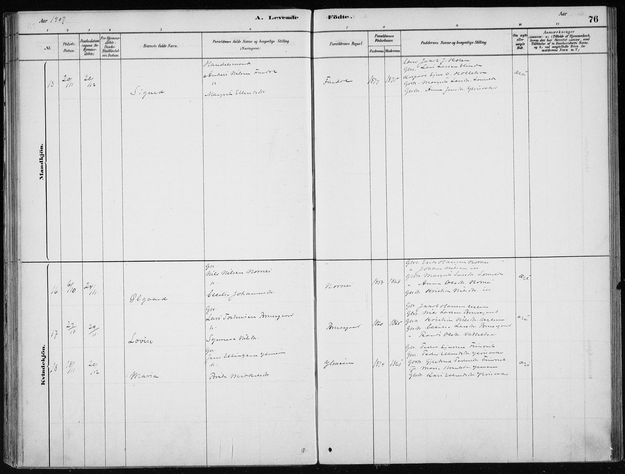 Sogndal sokneprestembete, SAB/A-81301/H/Haa/Haac/L0001: Parish register (official) no. C 1, 1878-1907, p. 76