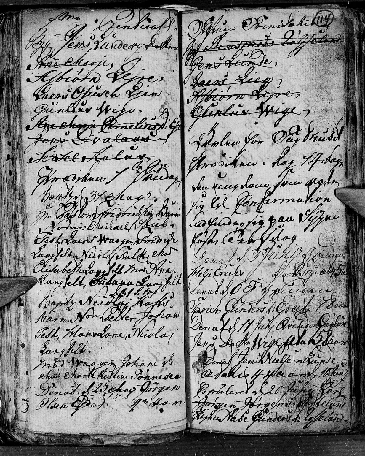 Søgne sokneprestkontor, AV/SAK-1111-0037/F/Fb/Fbb/L0001: Parish register (copy) no. B 1, 1779-1802, p. 114