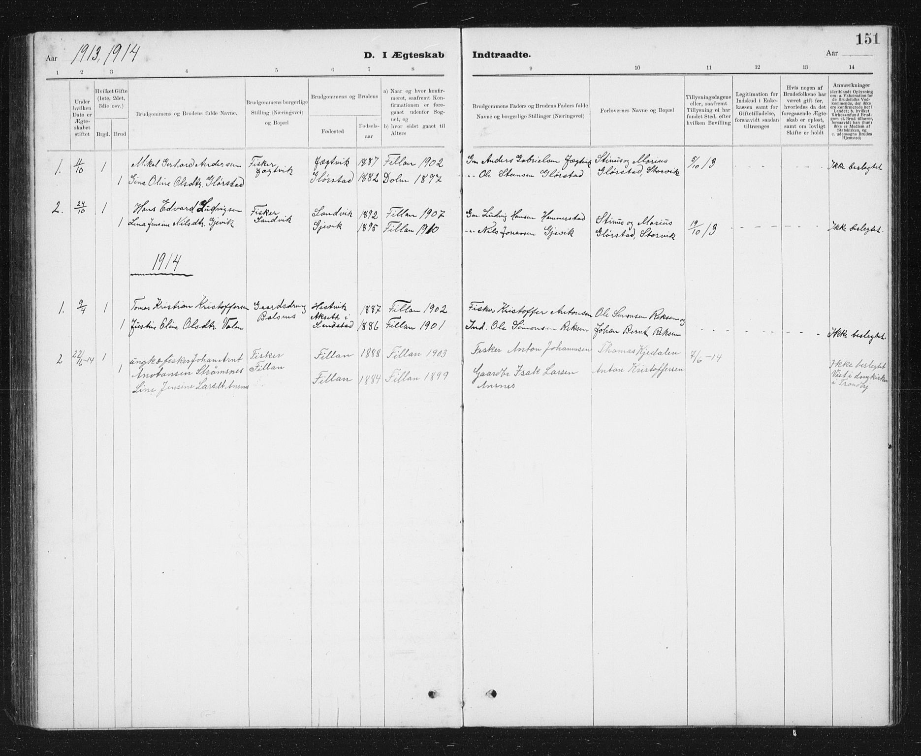 Ministerialprotokoller, klokkerbøker og fødselsregistre - Sør-Trøndelag, SAT/A-1456/637/L0563: Parish register (copy) no. 637C04, 1899-1940, p. 151