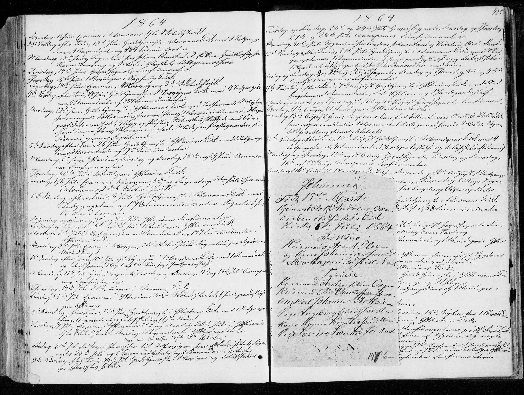 Ministerialprotokoller, klokkerbøker og fødselsregistre - Nord-Trøndelag, SAT/A-1458/722/L0218: Parish register (official) no. 722A05, 1843-1868, p. 425