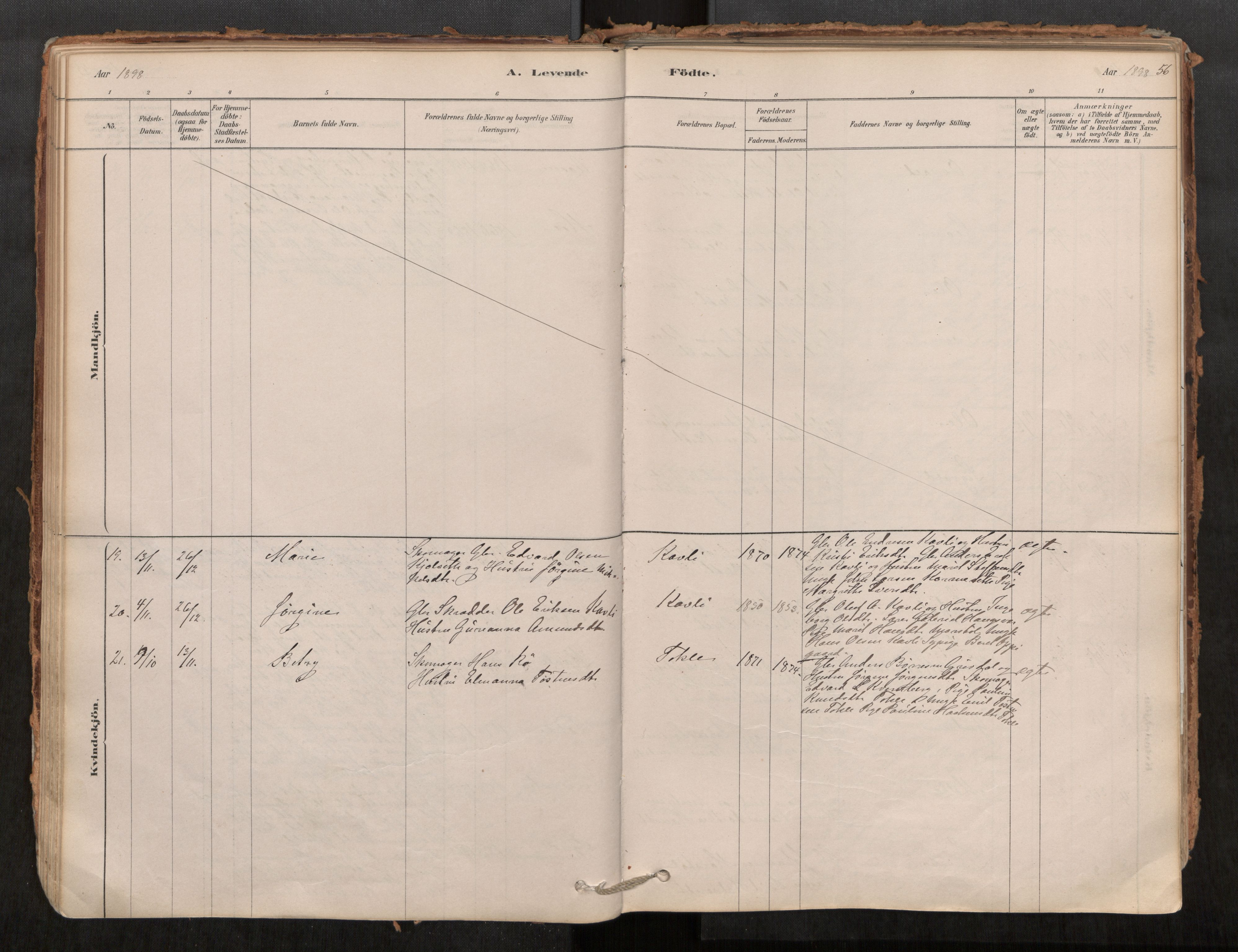 Ministerialprotokoller, klokkerbøker og fødselsregistre - Møre og Romsdal, AV/SAT-A-1454/545/L0594: Parish register (official) no. 545A03, 1878-1920, p. 56