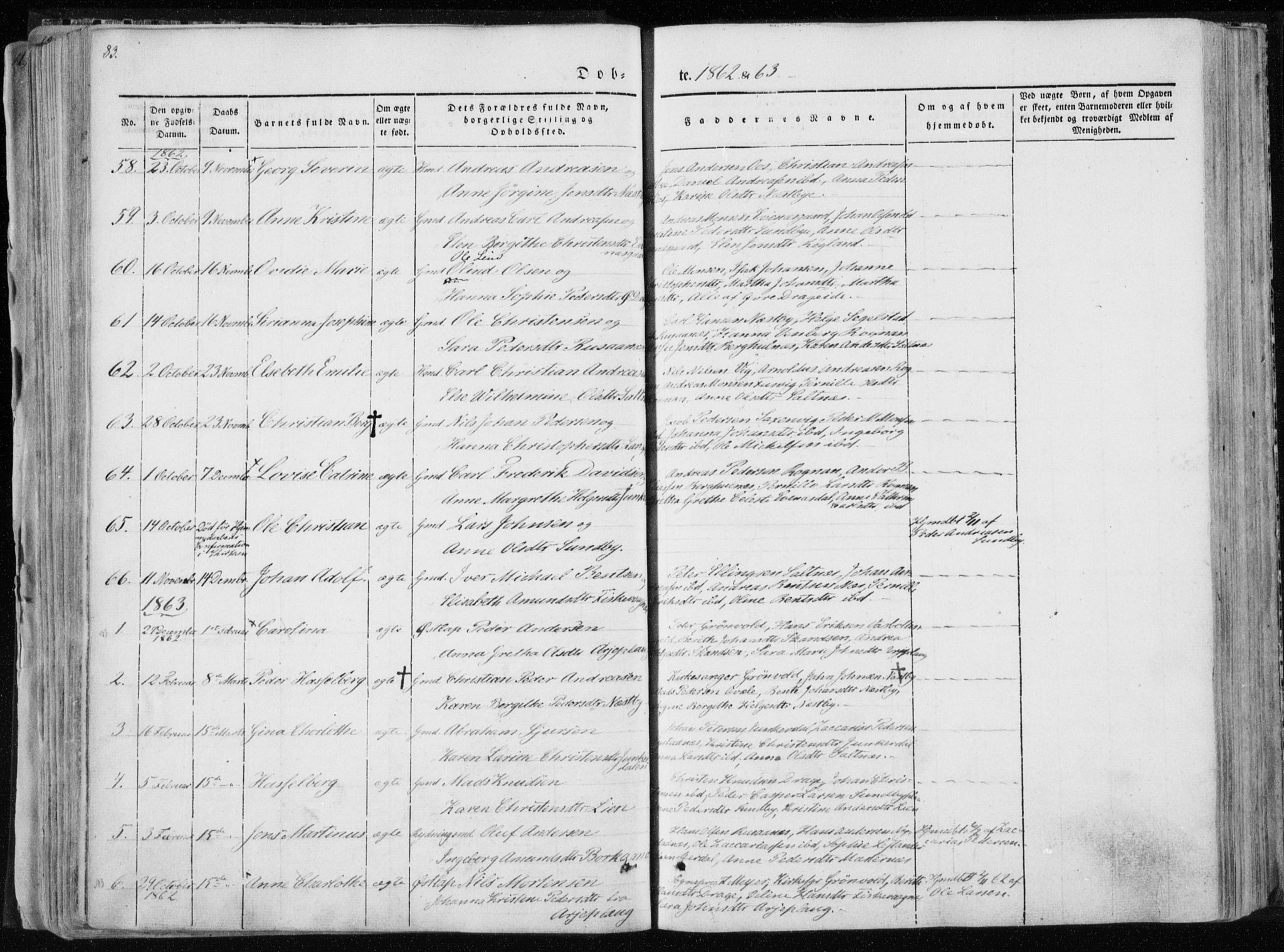 Ministerialprotokoller, klokkerbøker og fødselsregistre - Nordland, SAT/A-1459/847/L0666: Parish register (official) no. 847A06, 1842-1871, p. 83
