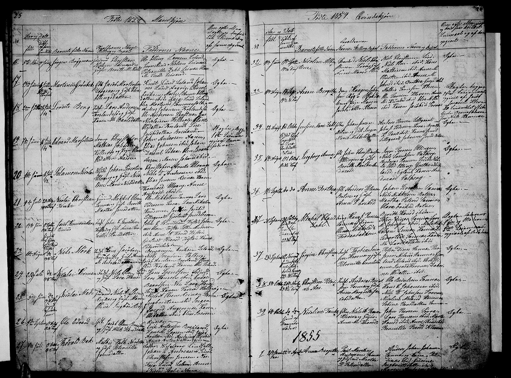 Ministerialprotokoller, klokkerbøker og fødselsregistre - Nordland, SAT/A-1459/831/L0475: Parish register (copy) no. 831C02, 1851-1865, p. 25-26