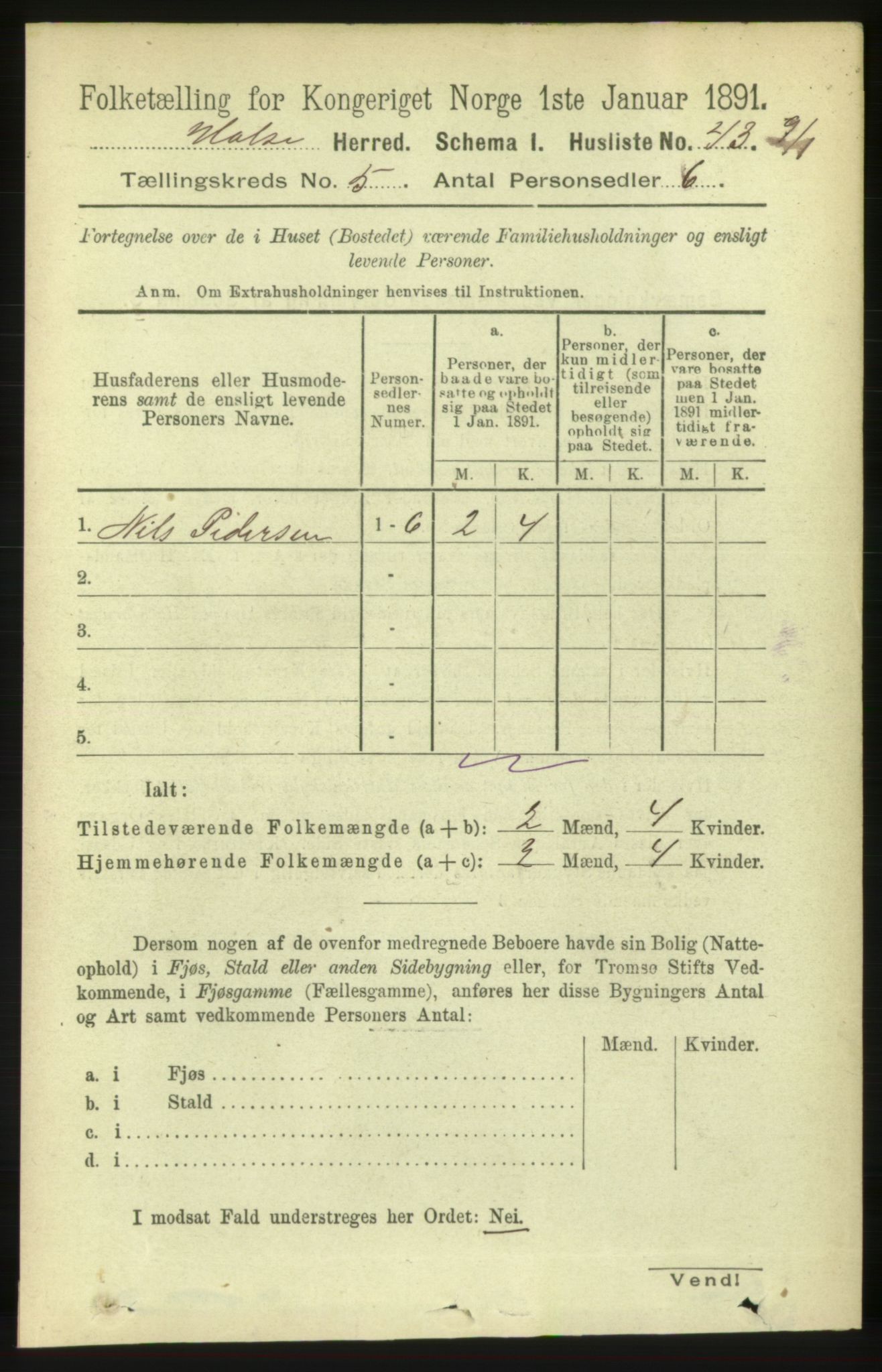 RA, 1891 census for 1571 Halsa, 1891, p. 1132