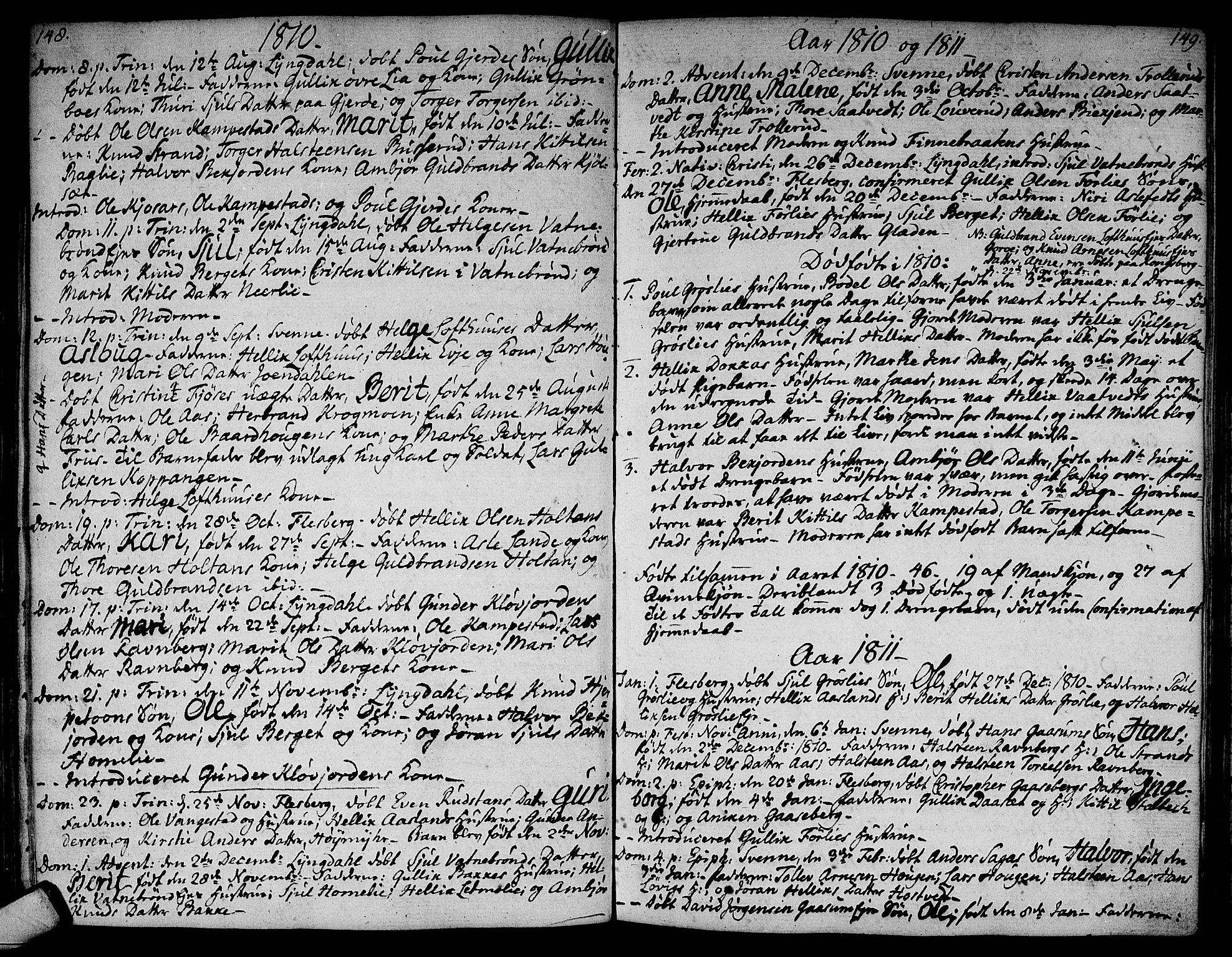 Flesberg kirkebøker, SAKO/A-18/F/Fa/L0004: Parish register (official) no. I 4, 1788-1815, p. 148-149