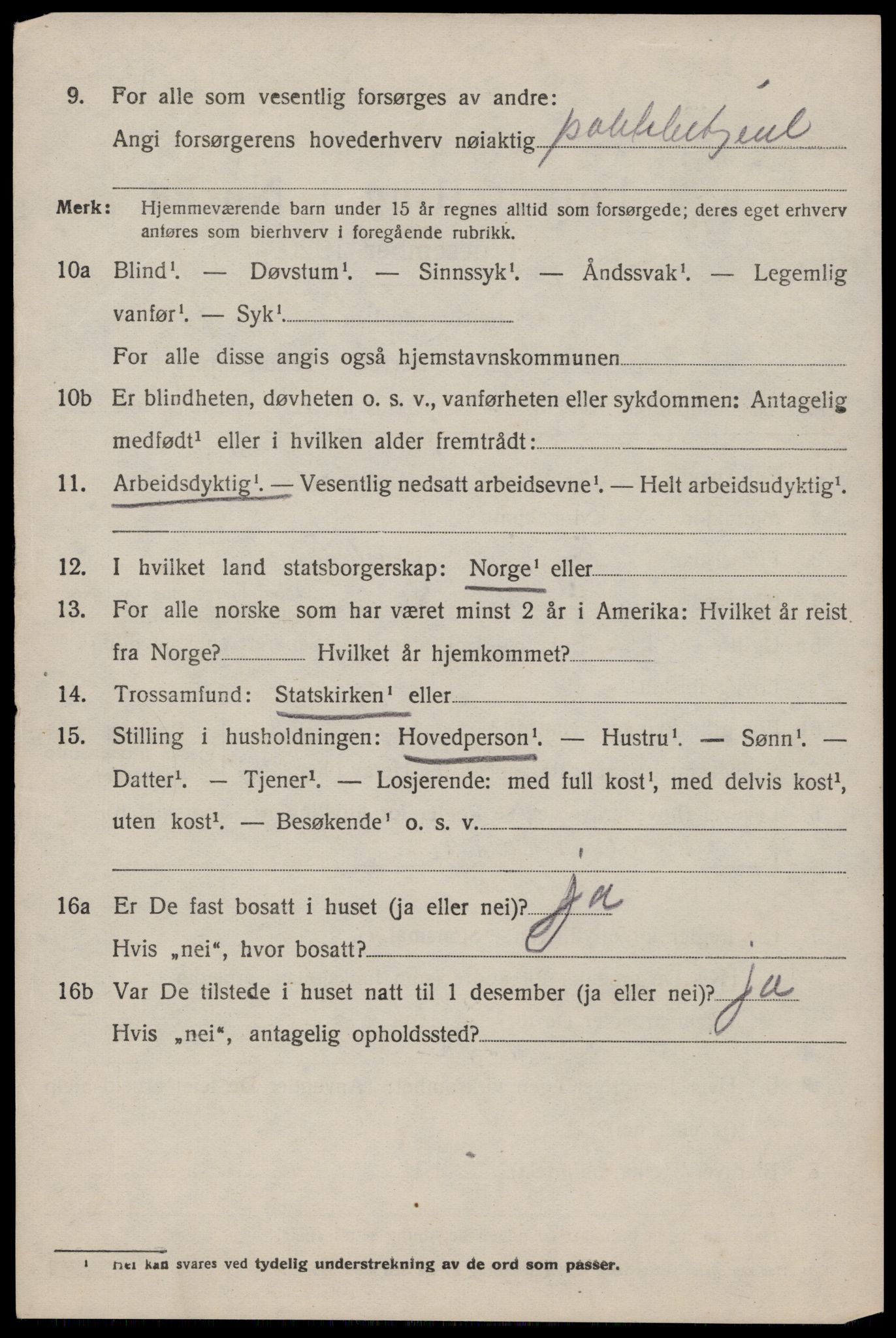 SAST, 1920 census for Strand, 1920, p. 4935