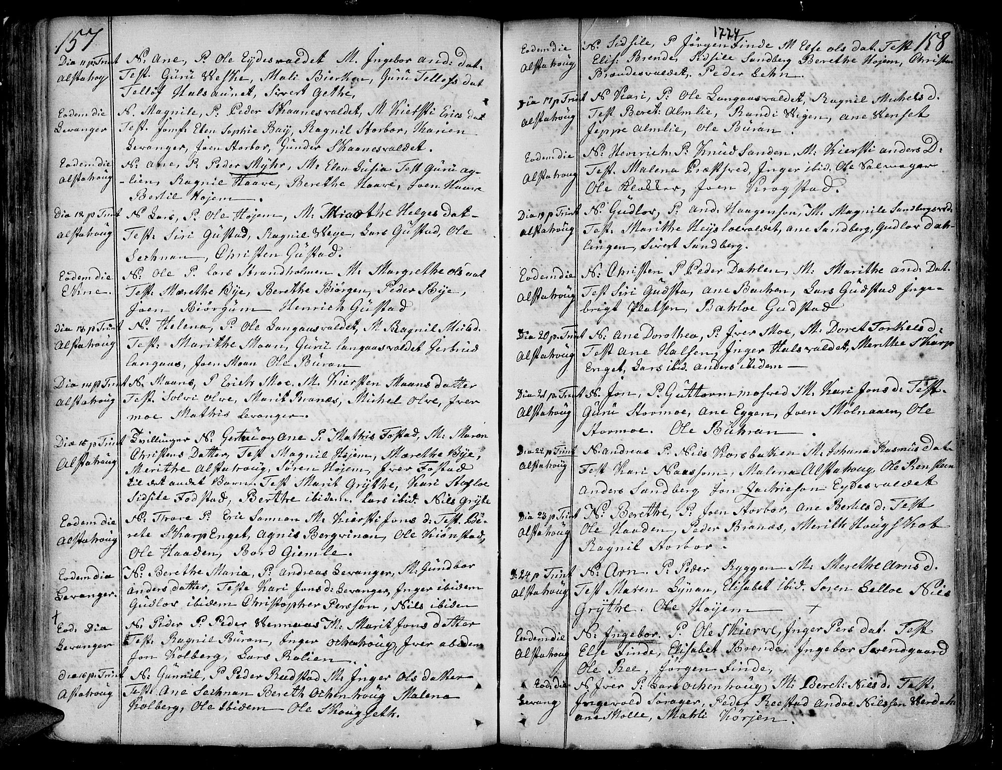 Ministerialprotokoller, klokkerbøker og fødselsregistre - Nord-Trøndelag, SAT/A-1458/717/L0141: Parish register (official) no. 717A01, 1747-1803, p. 157-158