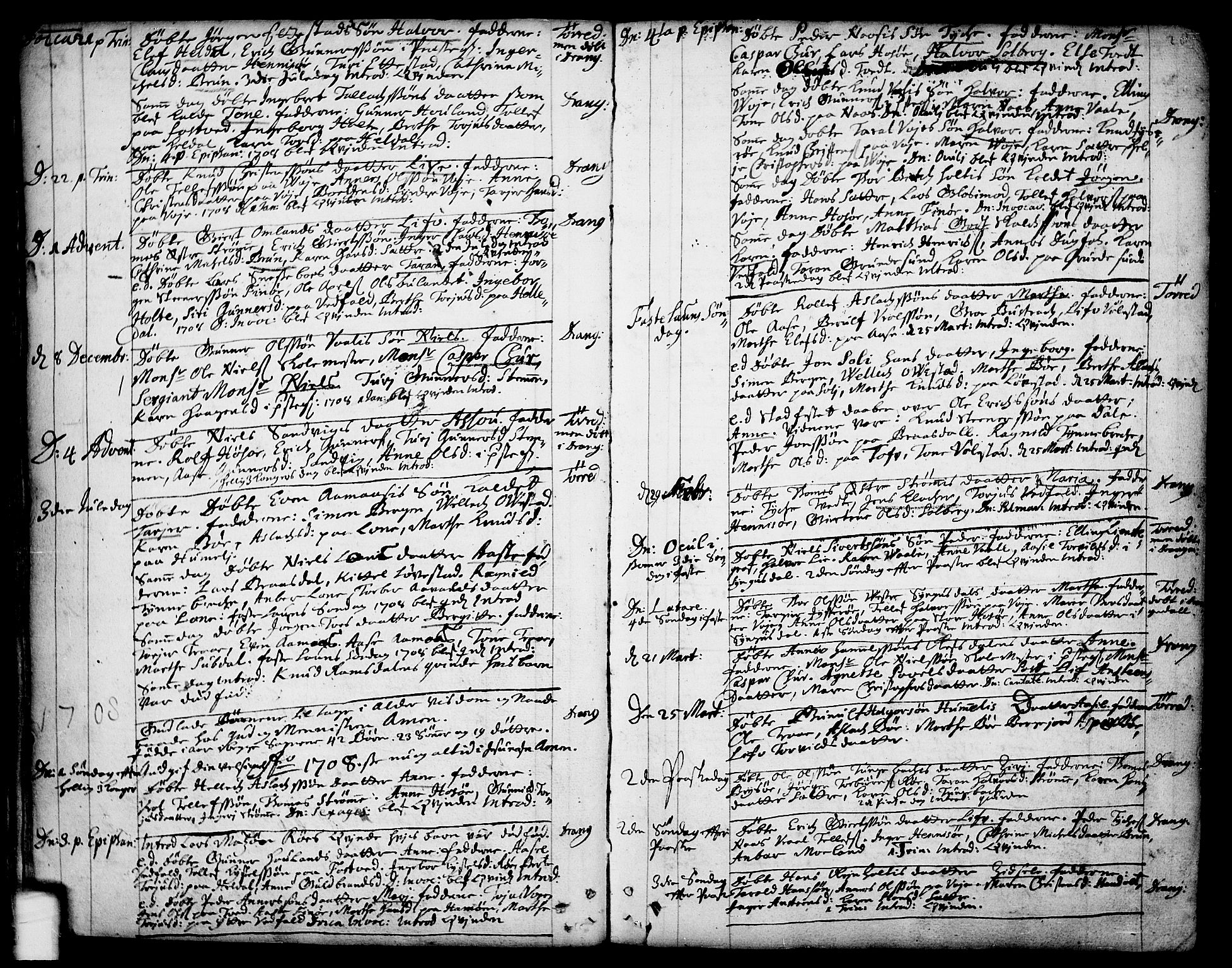 Drangedal kirkebøker, SAKO/A-258/F/Fa/L0001: Parish register (official) no. 1, 1697-1767, p. 20