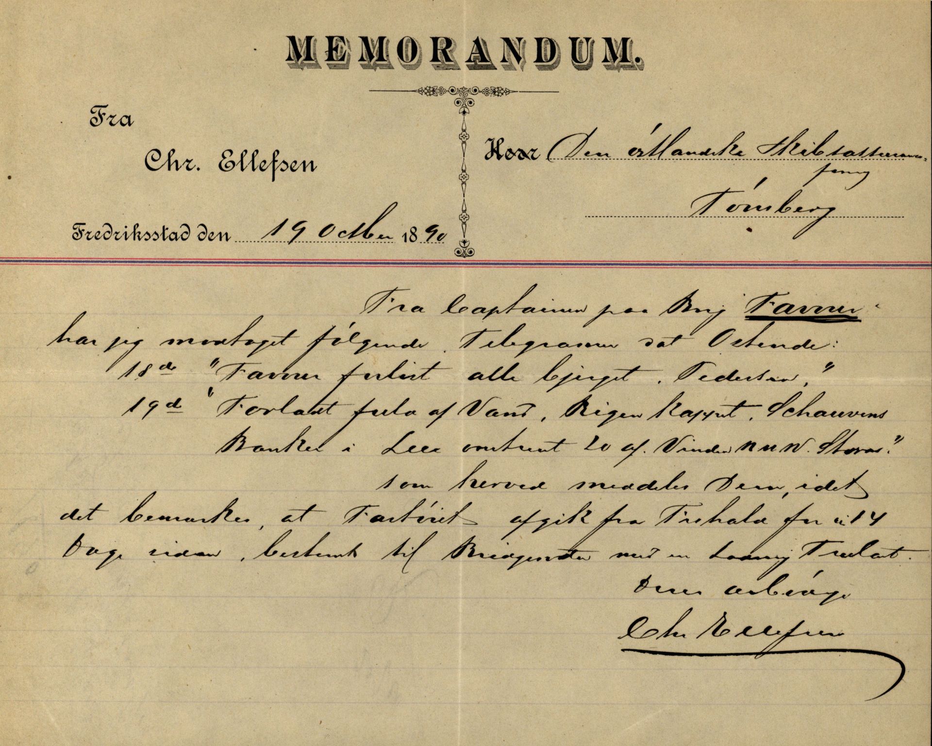 Pa 63 - Østlandske skibsassuranceforening, VEMU/A-1079/G/Ga/L0026/0005: Havaridokumenter / Kalliope, Kali, Maas, Favour, Lindesnæs, 1890, p. 58