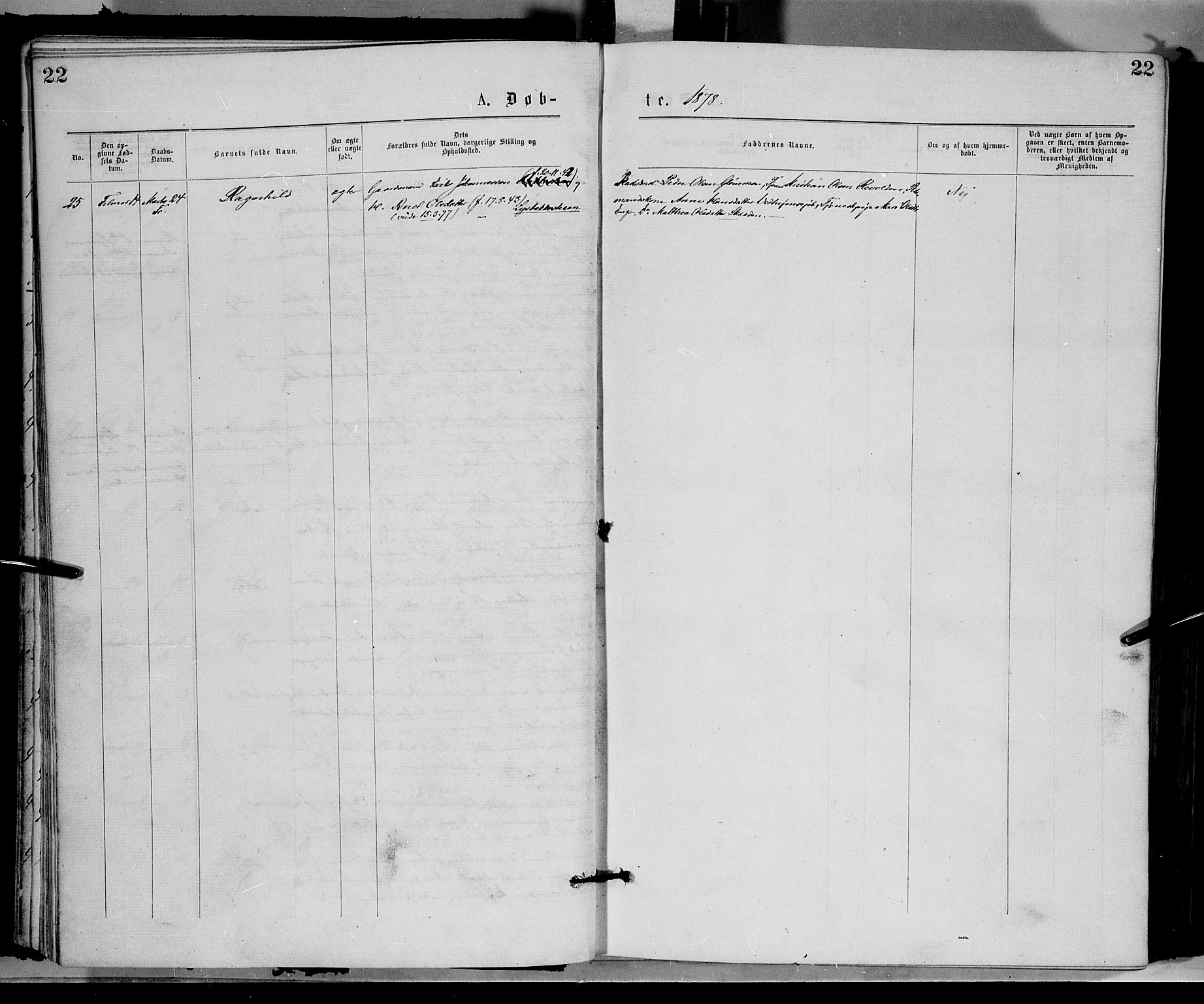 Øyer prestekontor, AV/SAH-PREST-084/H/Ha/Haa/L0007: Parish register (official) no. 7, 1875-1878, p. 22