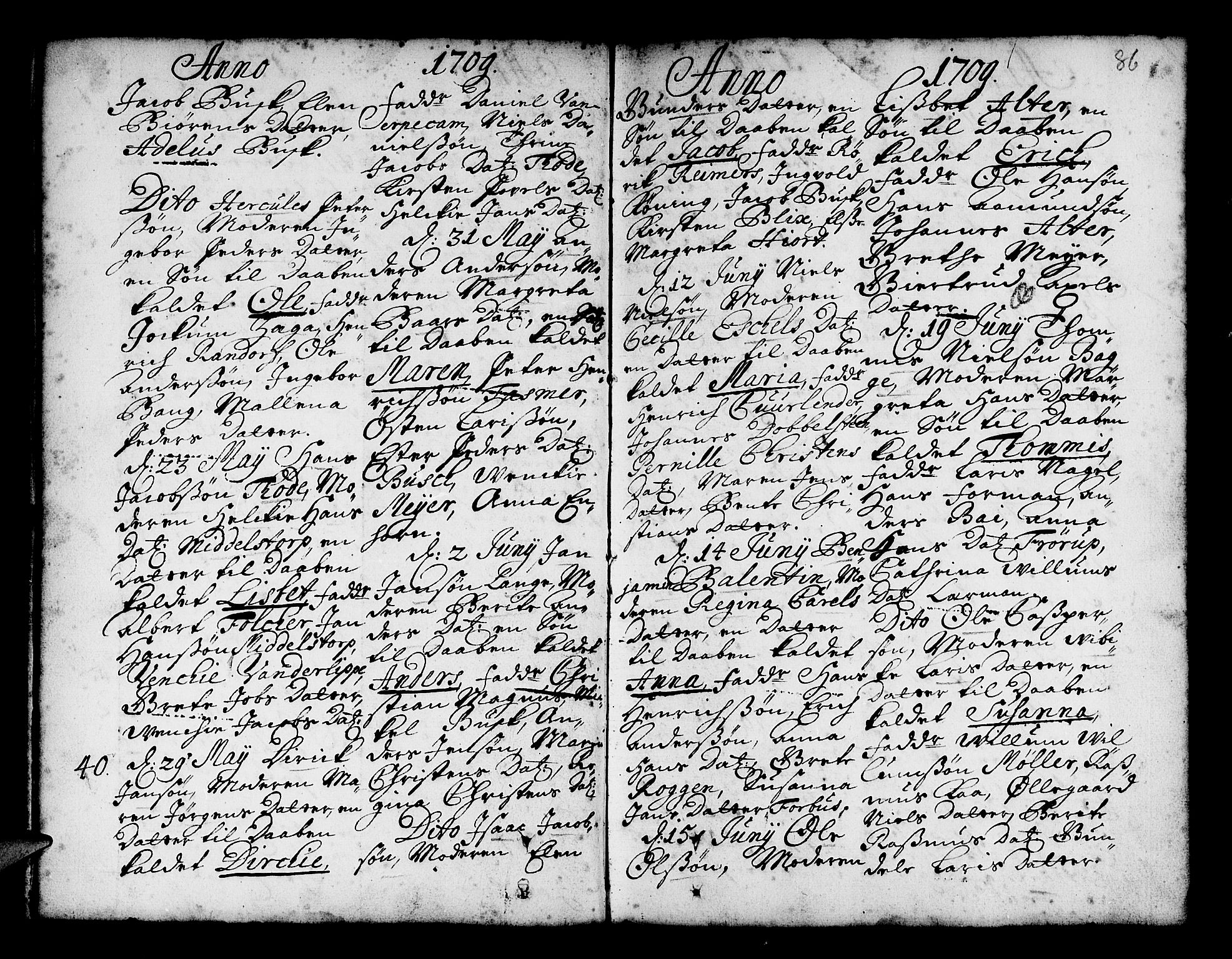 Nykirken Sokneprestembete, SAB/A-77101/H/Haa/L0002: Parish register (official) no. A 2, 1700-1723, p. 86