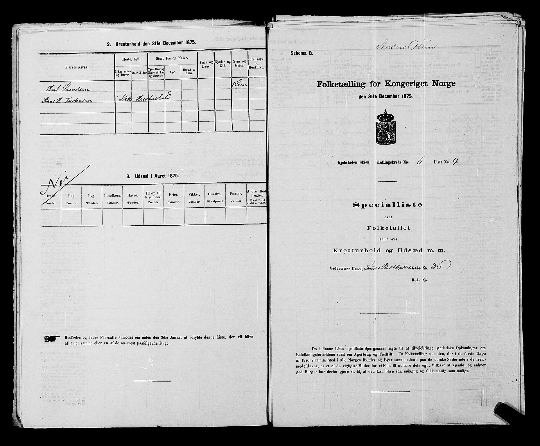 SAKO, 1875 census for 0806P Skien, 1875, p. 970