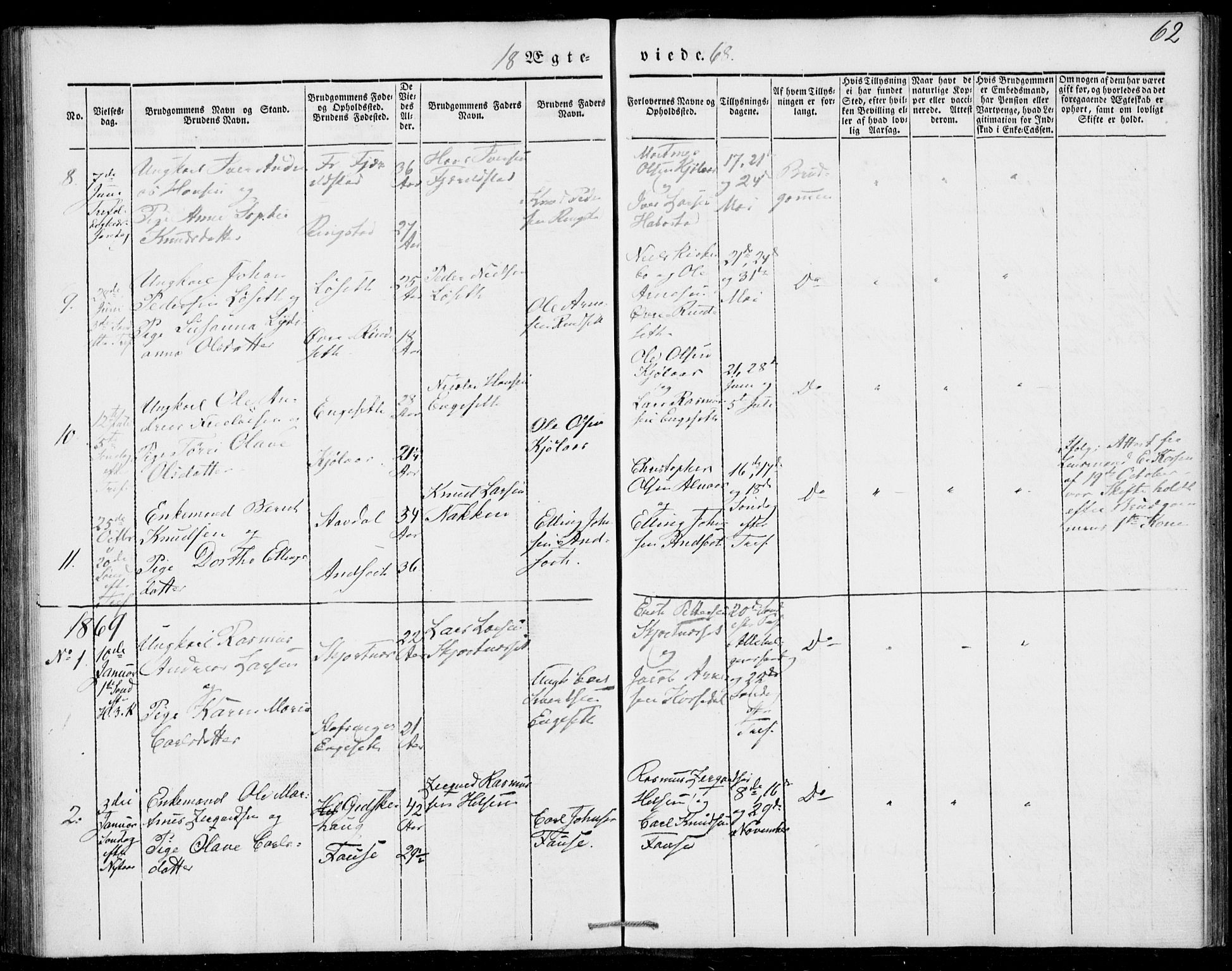 Ministerialprotokoller, klokkerbøker og fødselsregistre - Møre og Romsdal, AV/SAT-A-1454/520/L0276: Parish register (official) no. 520A06, 1844-1881, p. 62