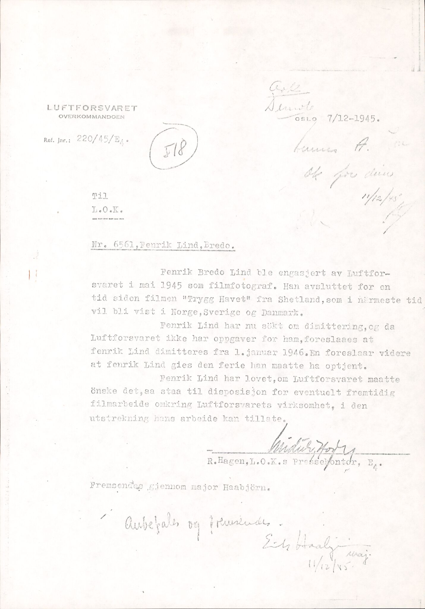 Forsvaret, Forsvarets overkommando/Luftforsvarsstaben, AV/RA-RAFA-4079/P/Pa/L0013: Personellmapper, 1905, p. 417