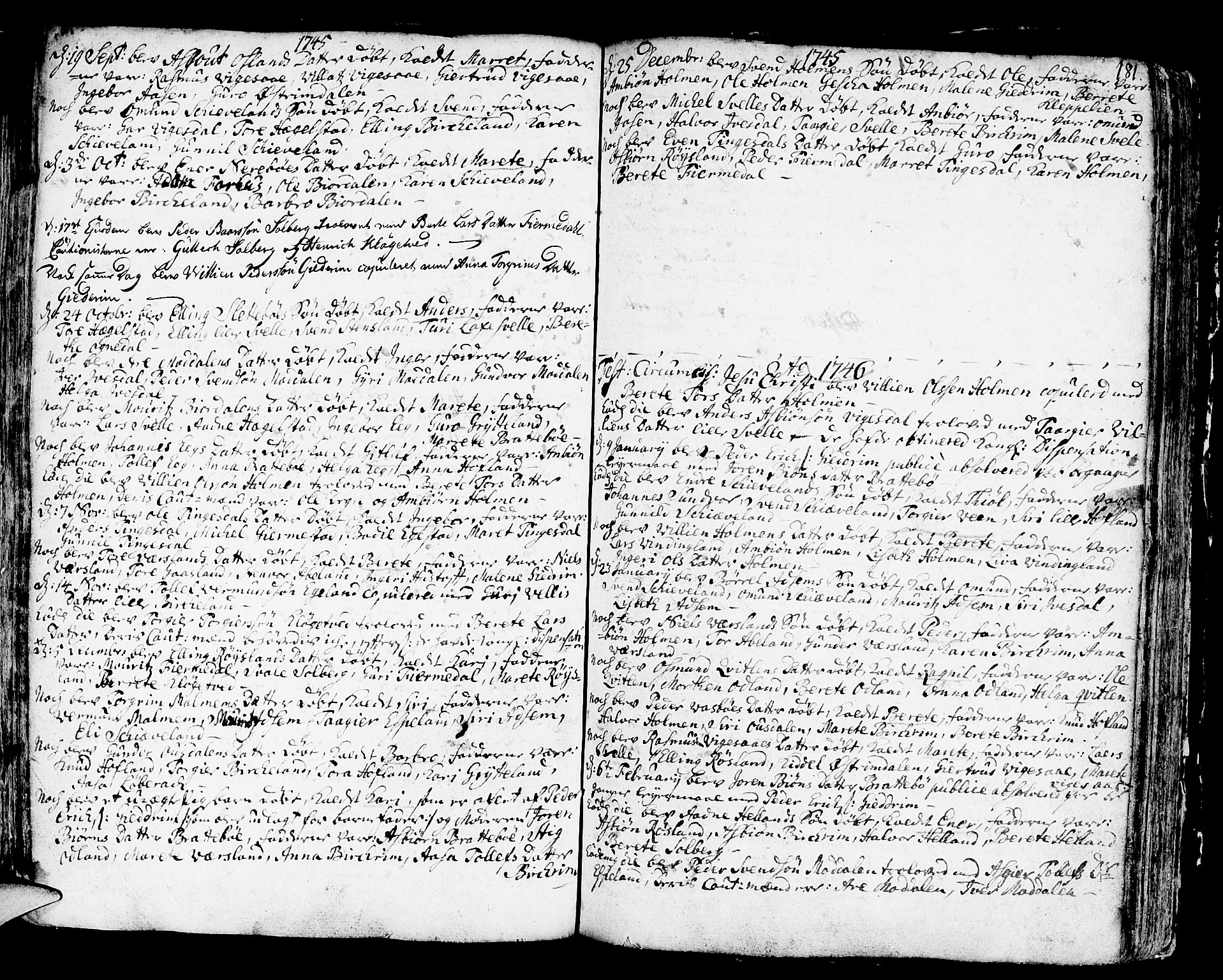 Helleland sokneprestkontor, SAST/A-101810: Parish register (official) no. A 1 /2, 1713-1761, p. 181