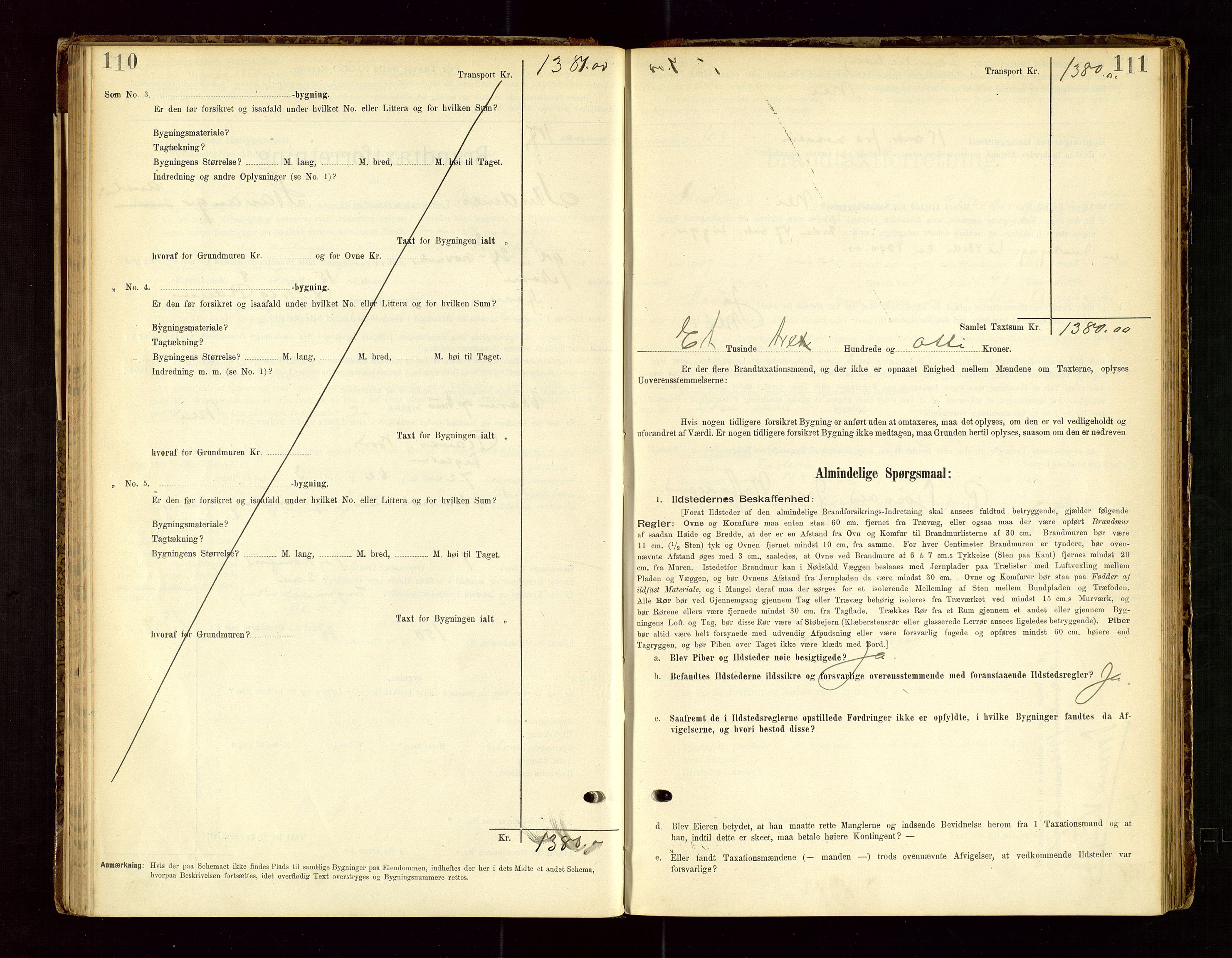 Skudenes lensmannskontor, SAST/A-100444/Gob/L0001: "Brandtaxationsprotokoll", 1895-1924, p. 110-111