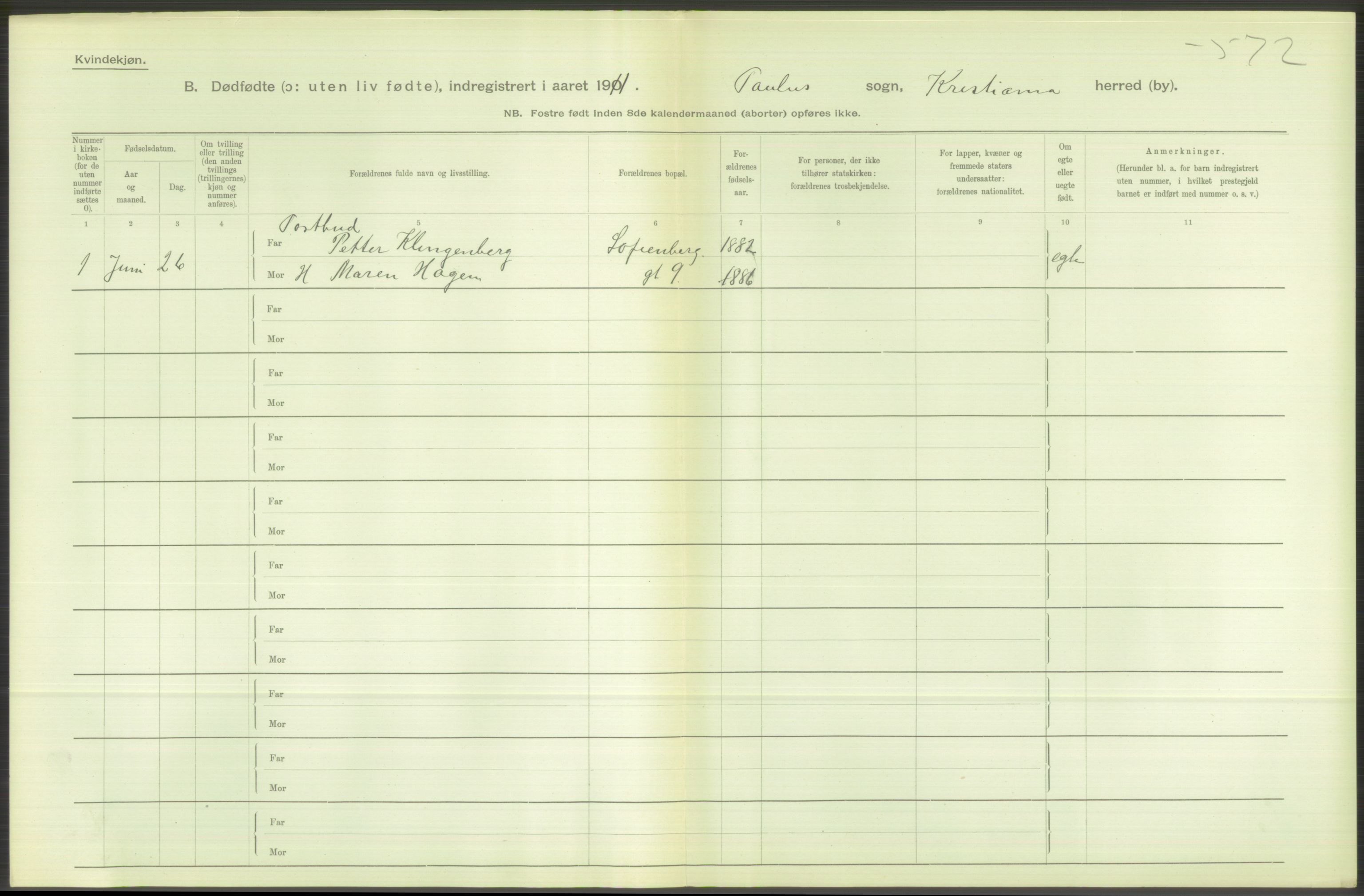 Statistisk sentralbyrå, Sosiodemografiske emner, Befolkning, RA/S-2228/D/Df/Dfb/Dfba/L0010: Kristiania: Døde kvinner samt dødfødte., 1911, p. 138